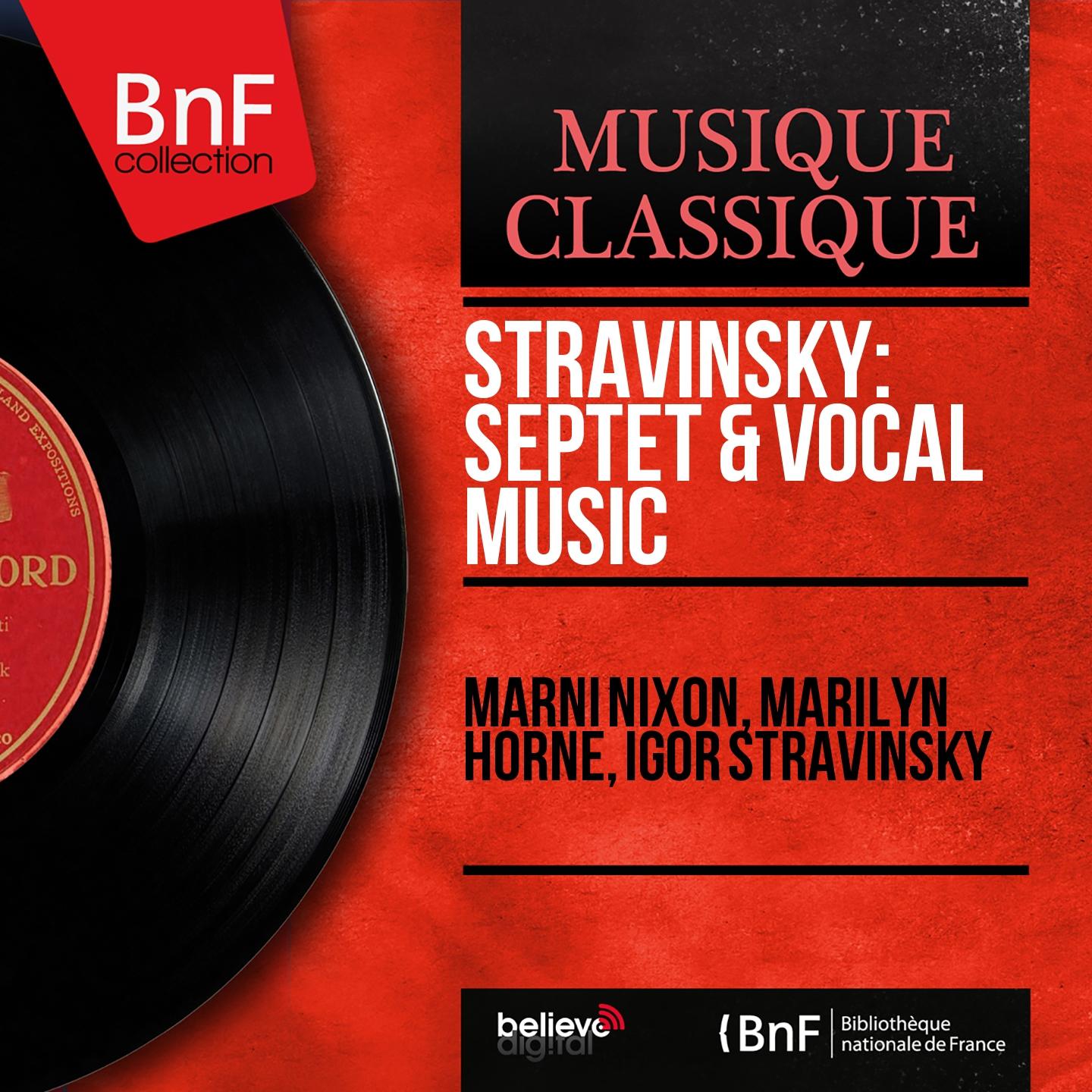 Постер альбома Stravinsky: Septet & Vocal Music (Mono Version)