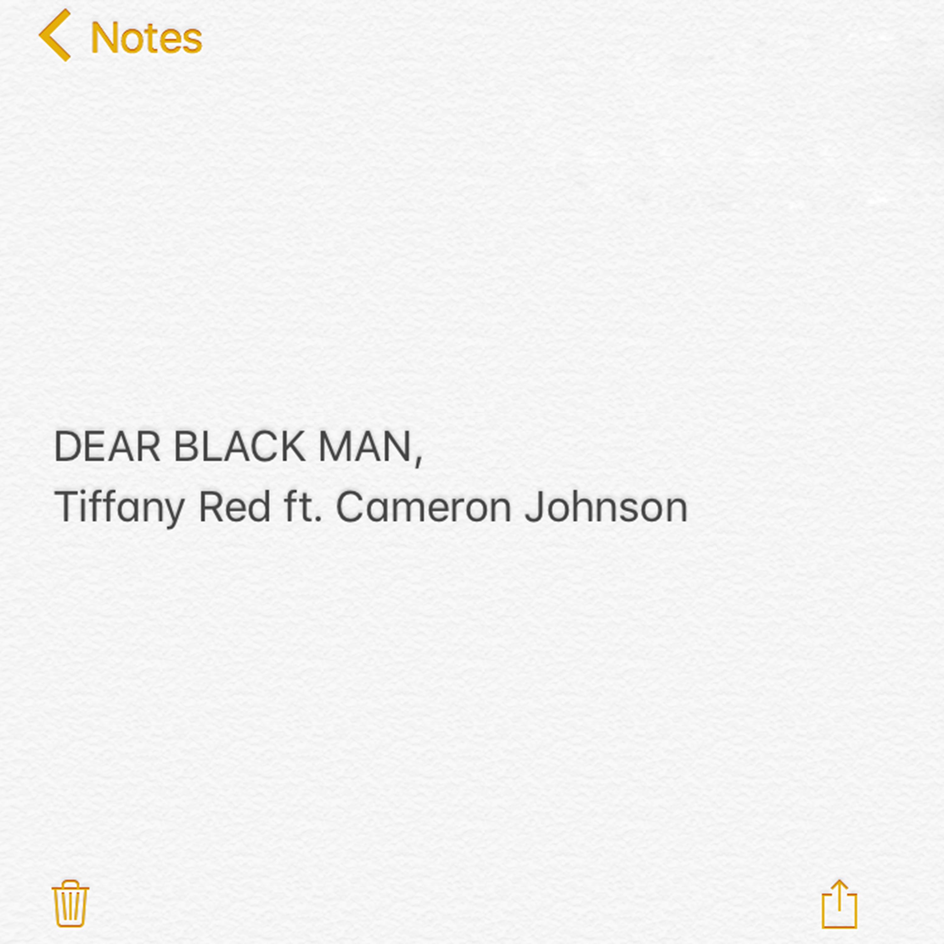 Постер альбома Dear Black Man (feat. Cameron Johnson)
