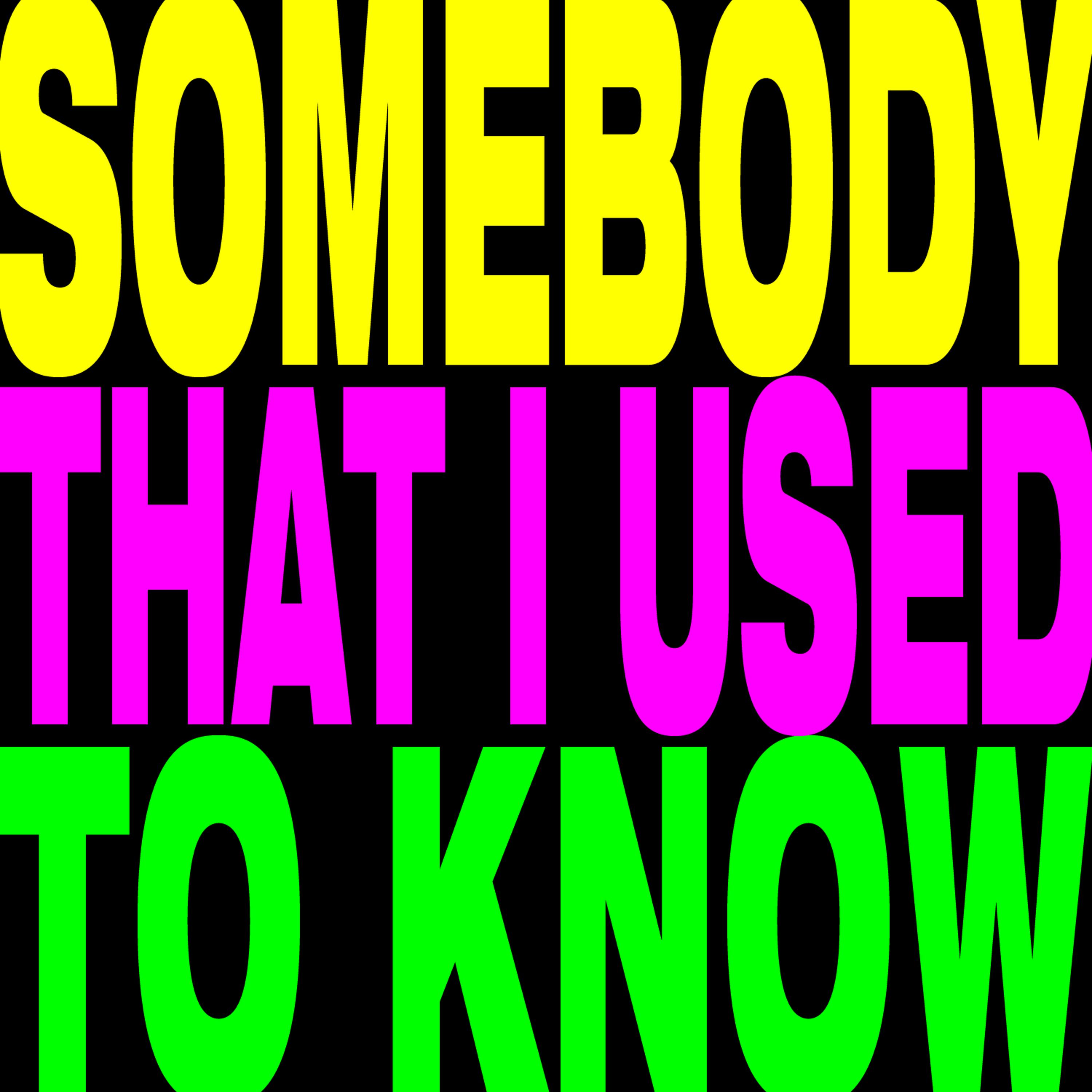 Постер альбома Somebody That I Used to Know - Single