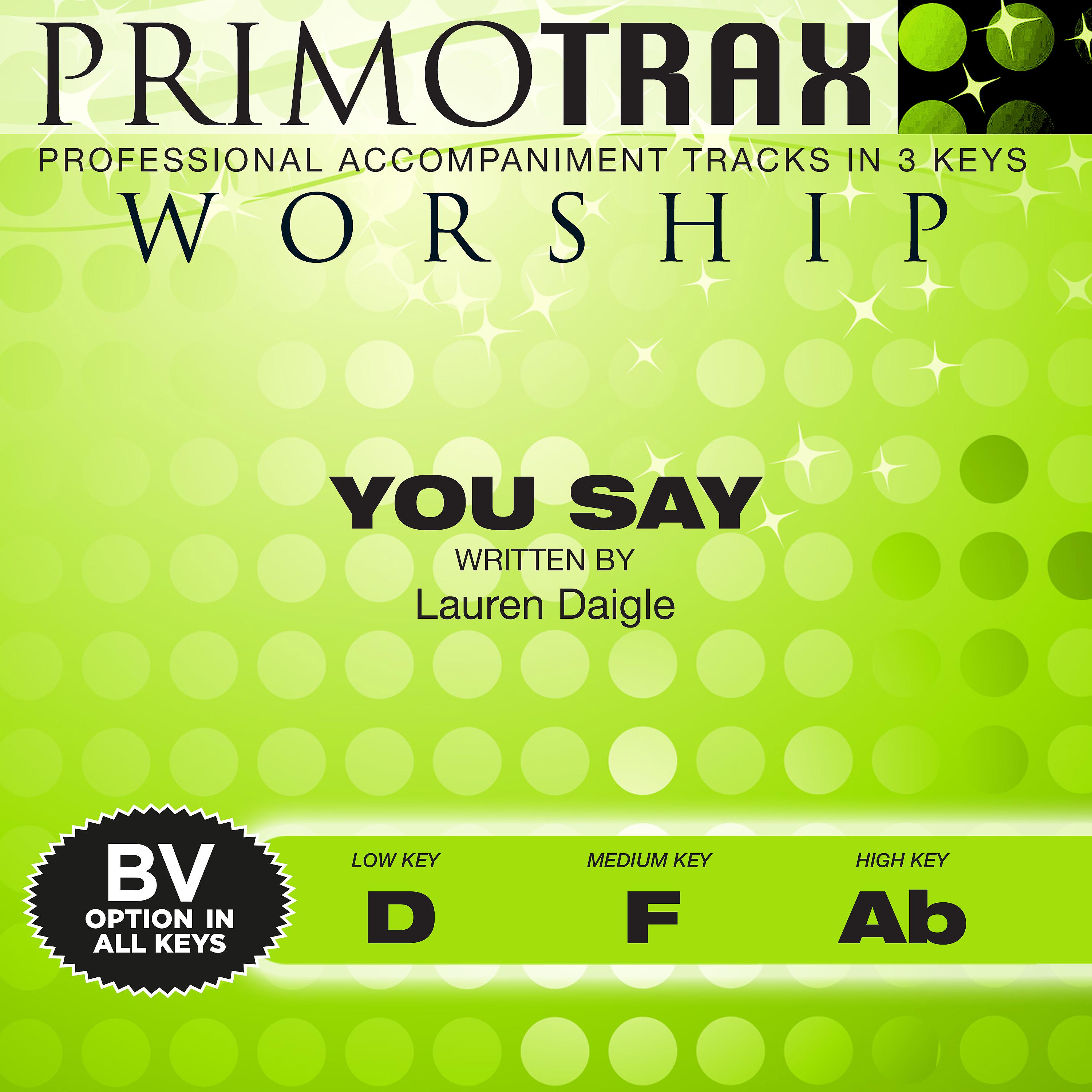 Постер альбома You Say (Performance Tracks) - EP