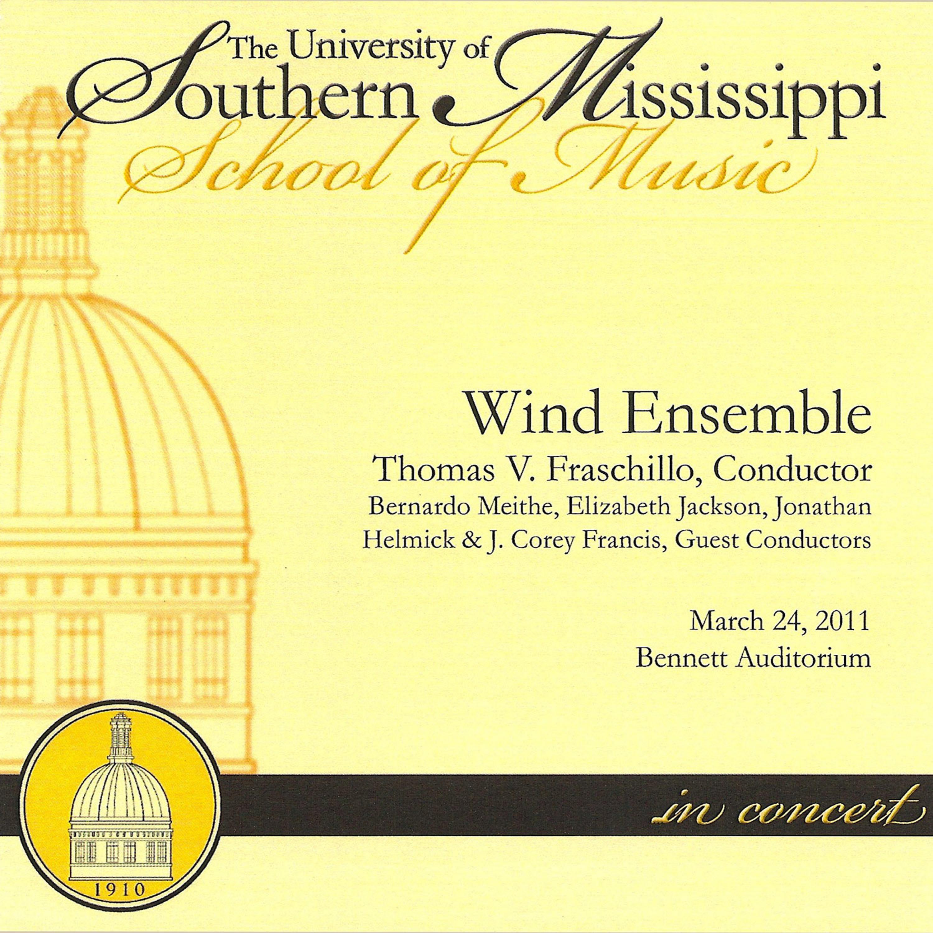 Постер альбома The University of Southern Mississippi Wind Ensemble March 24, 2011