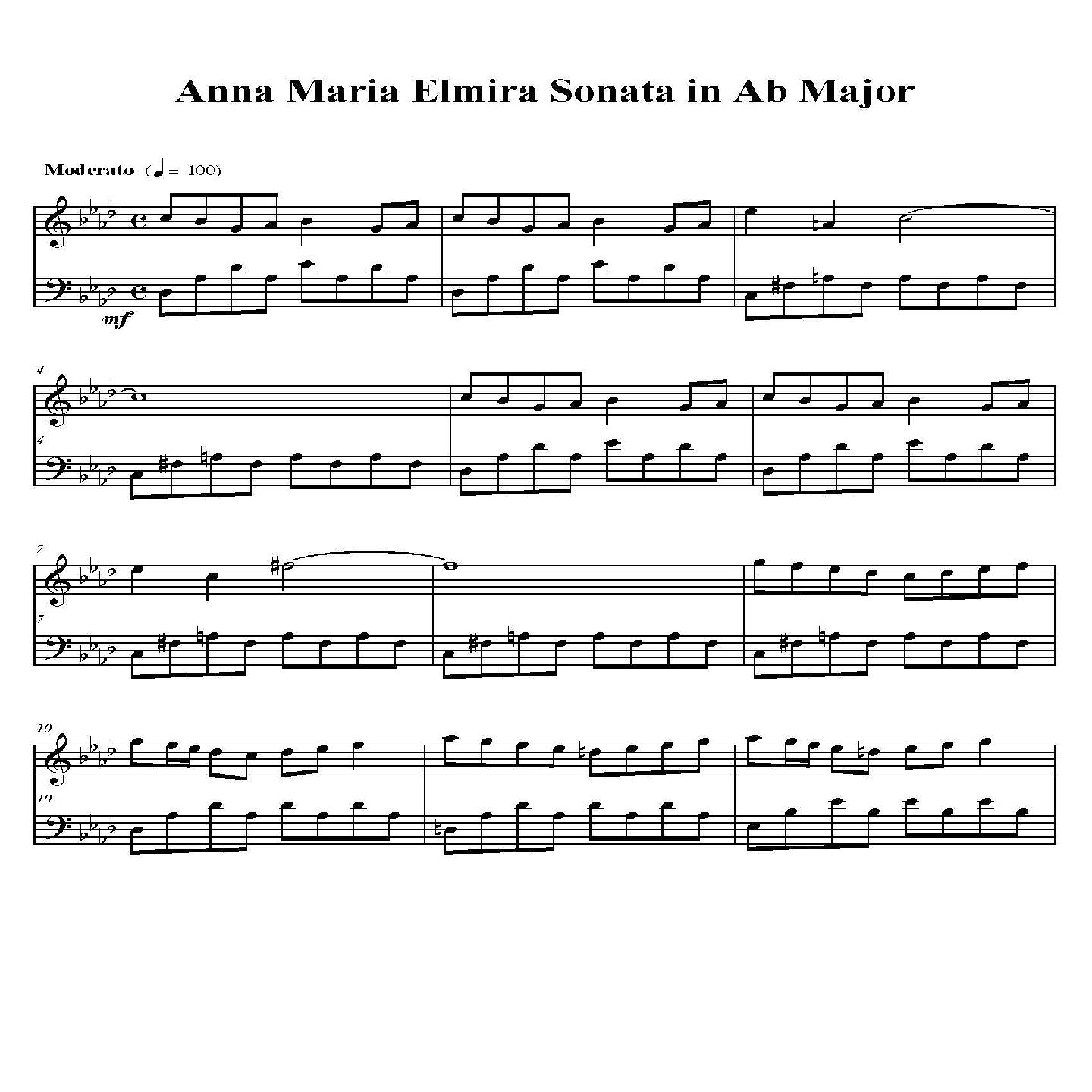 Постер альбома Anna Maria Elmira Sonata in A-Flat Major