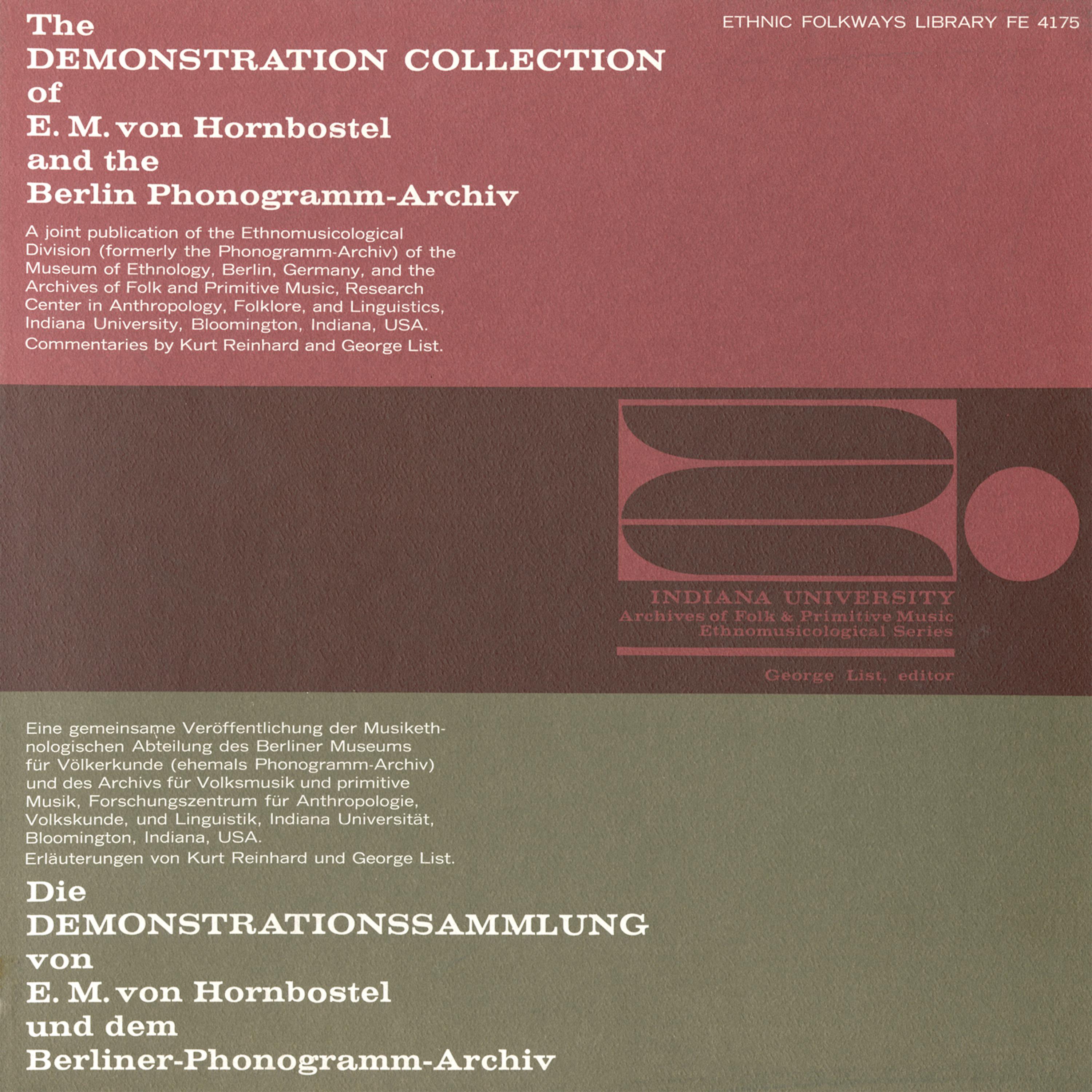Постер альбома The Demonstration Collection of E.M. Von Hornbostel and the Berlin Phonogramm-Archiv