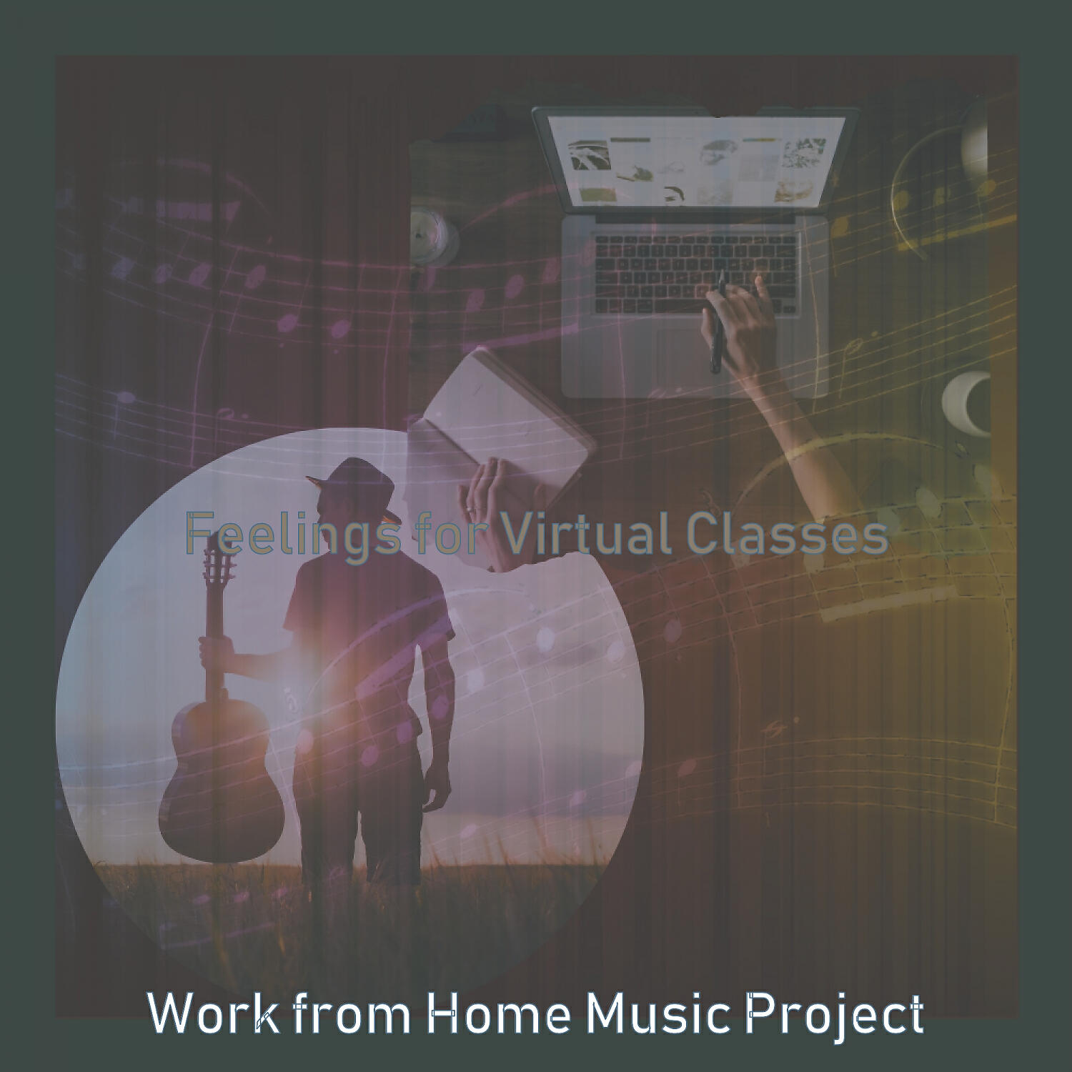 Work from Home Music Project - Backdrop for Social Distancing - Elegant Electric Guitar