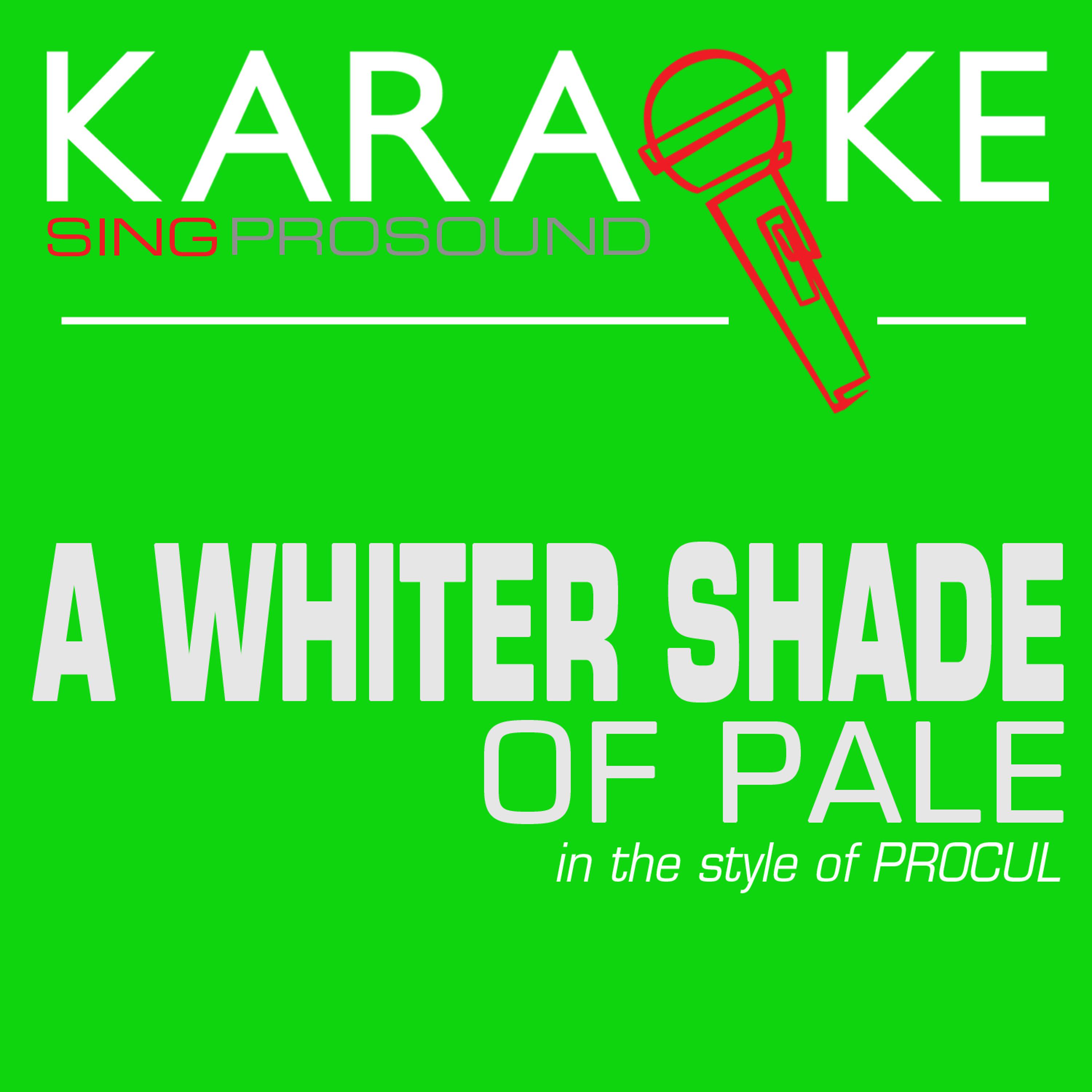 Постер альбома A Whiter Shade of Pale (In the Style of Procul Harum) [Karaoke Instrumental Version]