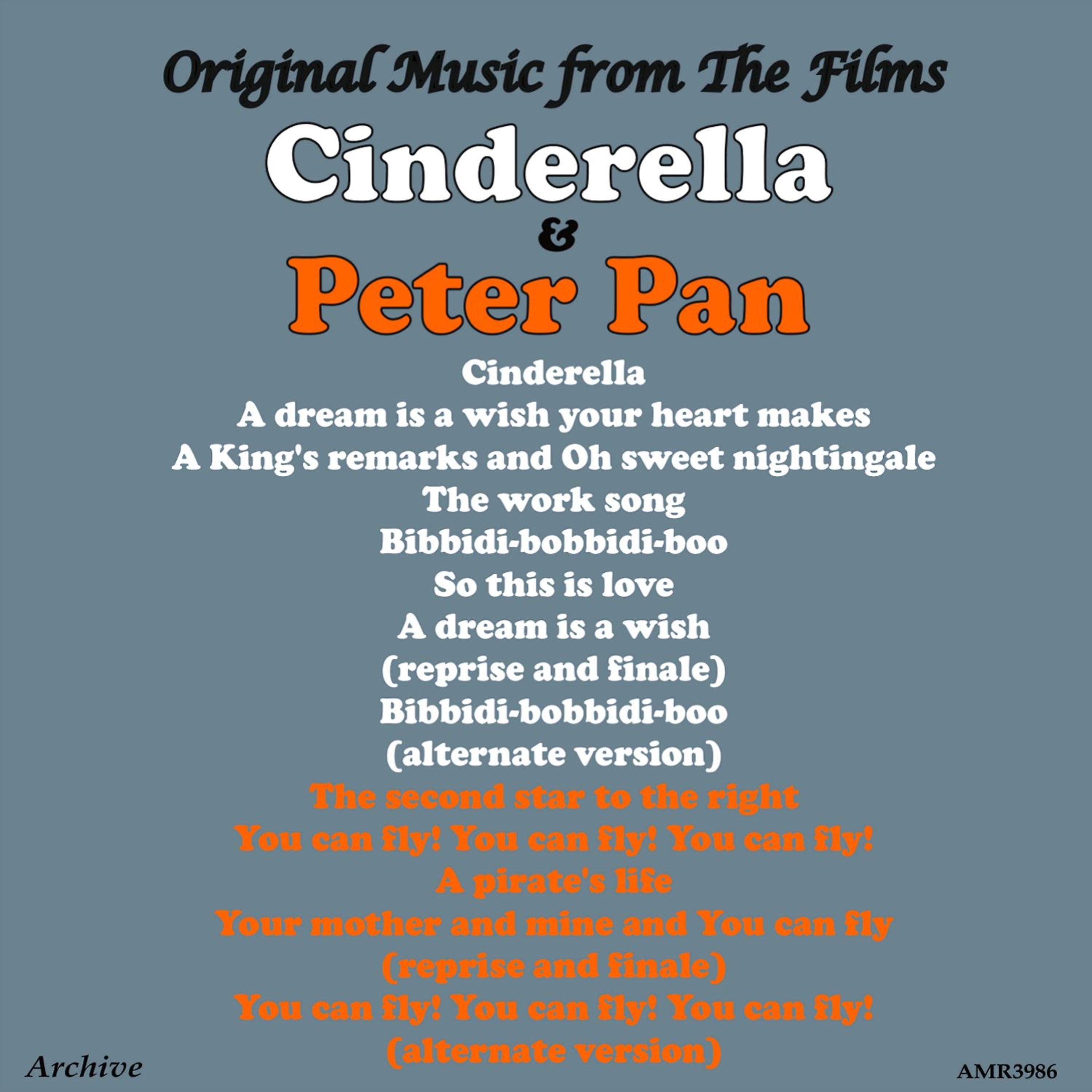 Постер альбома Cinderella / Peter Pan (Original Motion Picture Soundtrack)