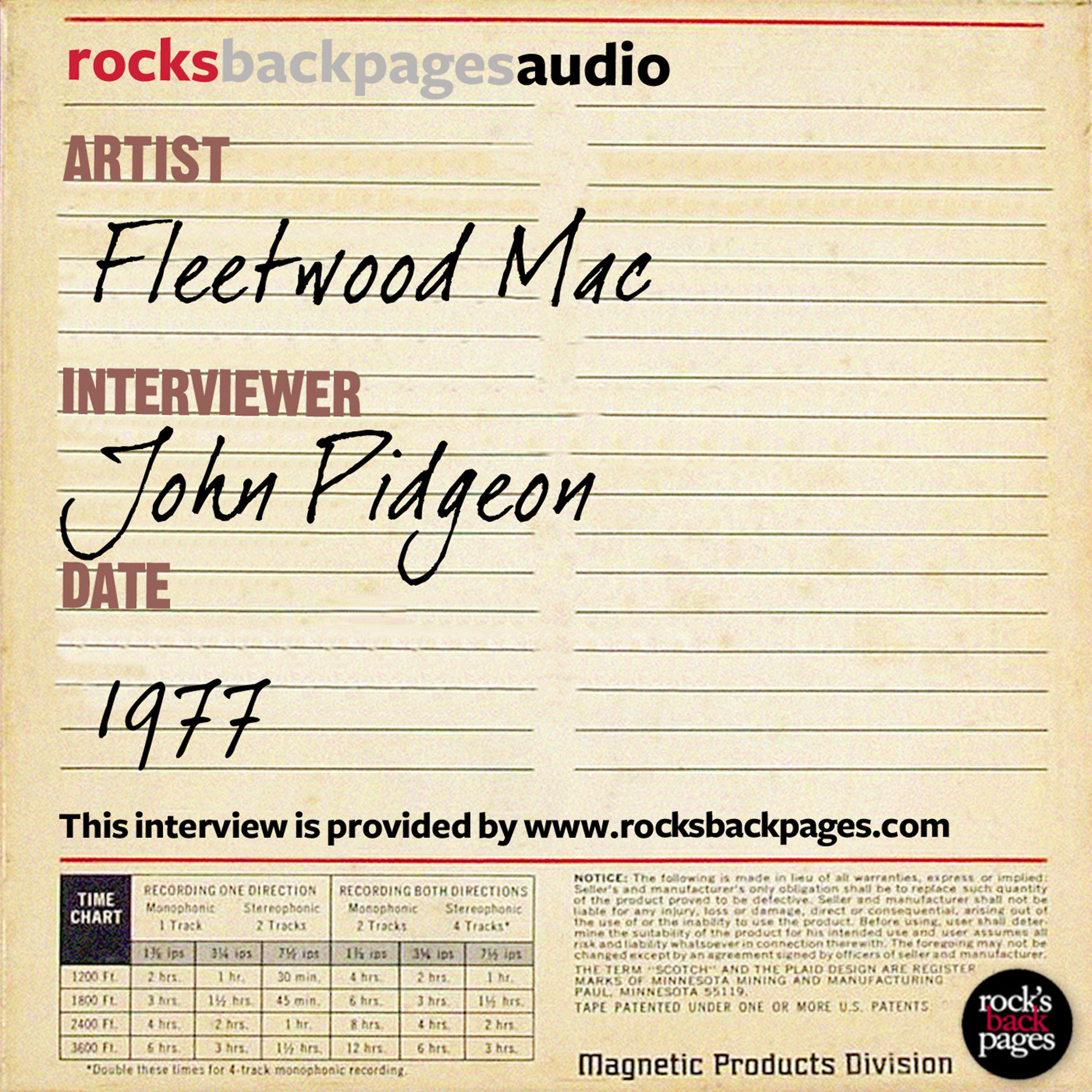 Постер альбома Fleetwood Mac Interviewed by John Pidgeon
