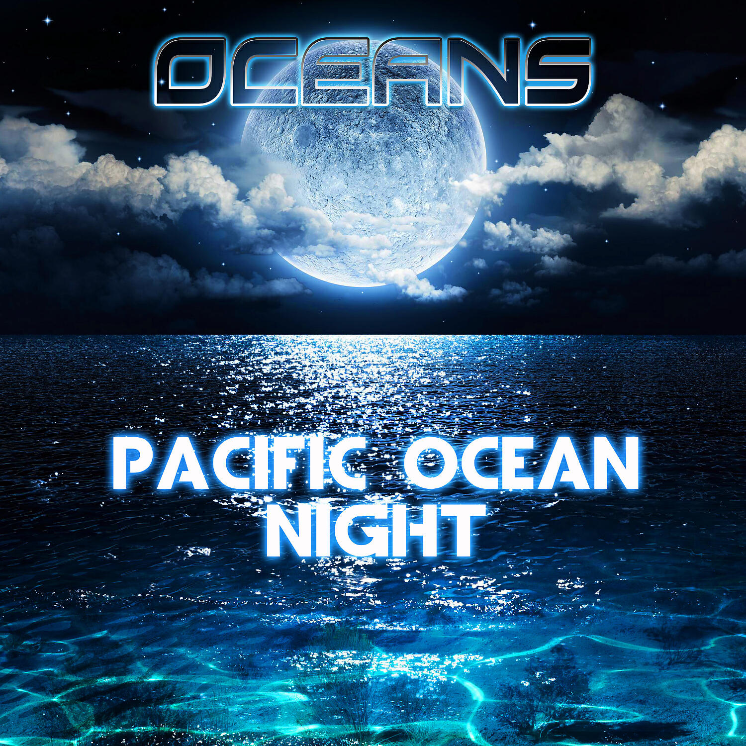 Oceans - Pacific Ocean Rainy Night & Crickets (feat. Rain In The Ocean, Rain Power & Rain Unlimited)