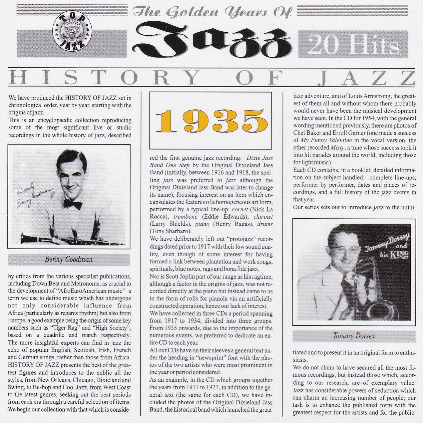 Постер альбома History of Jazz 1935