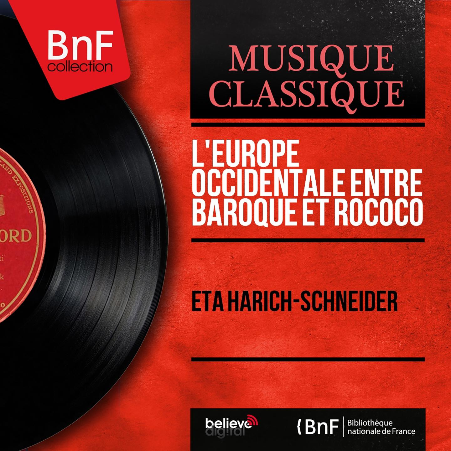 Постер альбома L'Europe occidentale entre baroque et rococo (Mono Version)