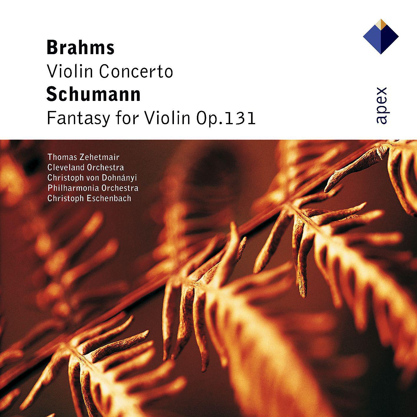 Постер альбома Brahms : Violin Concerto & Schumann : Fantasy  -  Apex
