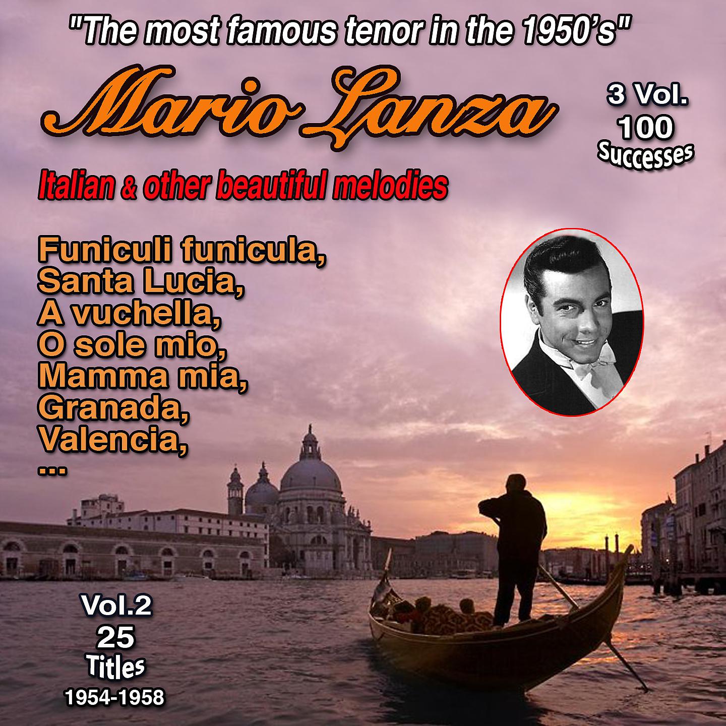 Постер альбома "The most famous tenor in the 1950's": Mario lanza - 3 Vol. 100 successes