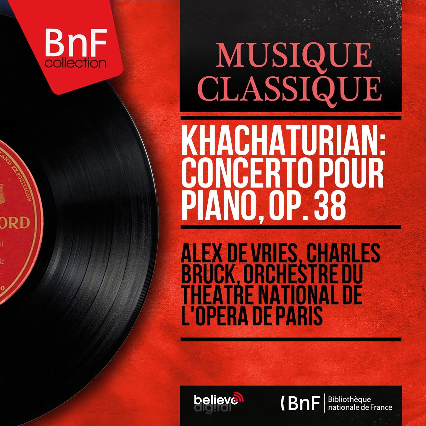 Постер альбома Khachaturian: Concerto pour piano, Op. 38 (Mono Version)