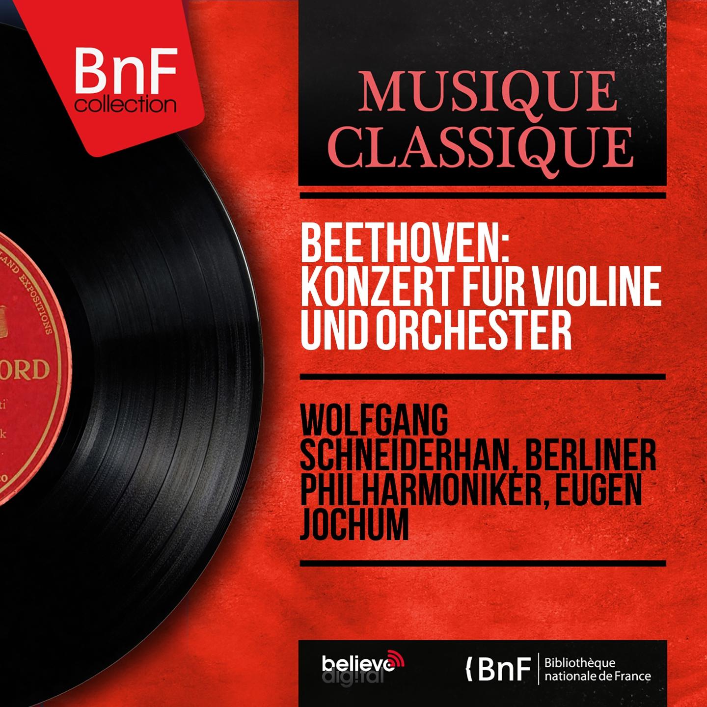 Постер альбома Beethoven: Konzert für Violine und Orchester (Stereo Version)