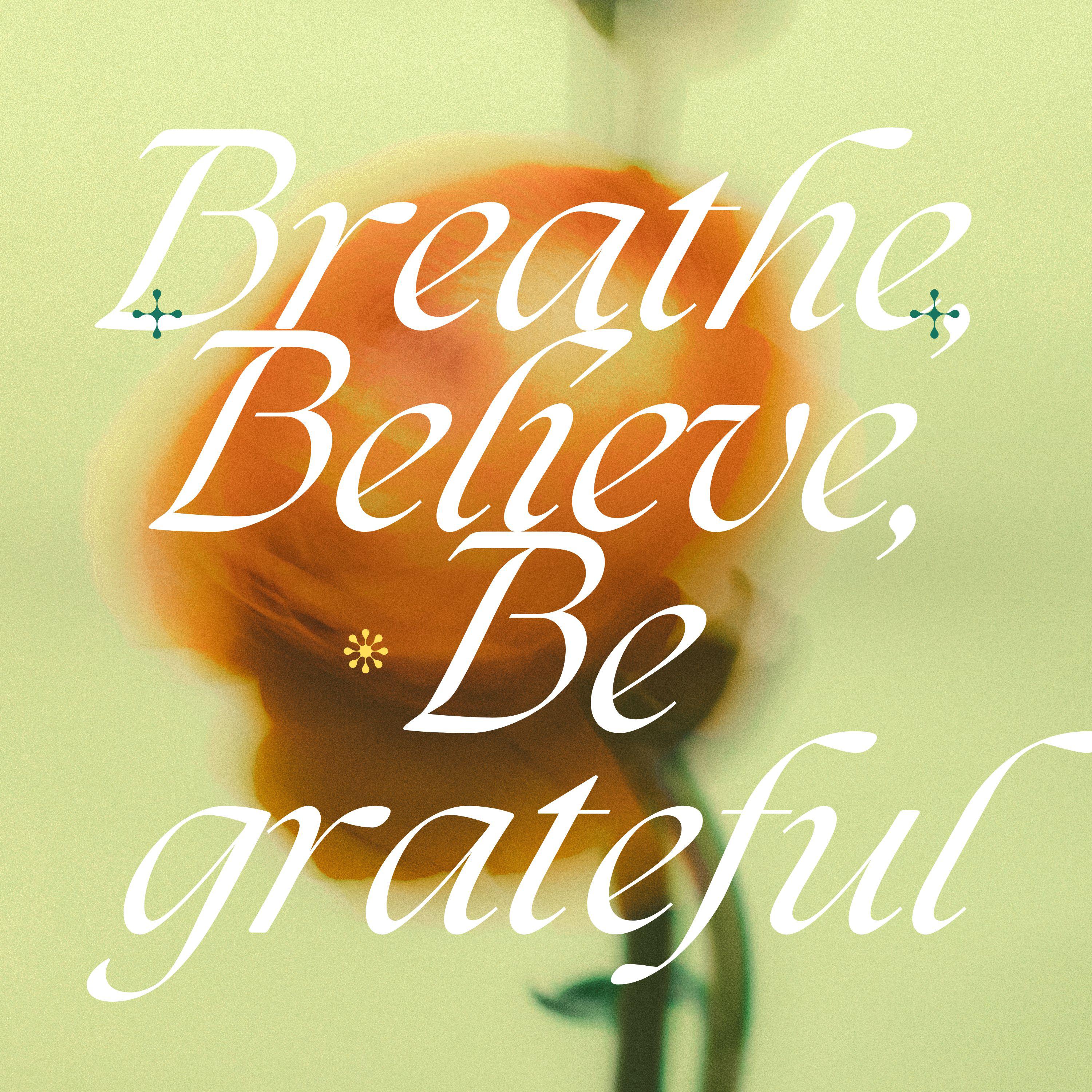 Постер альбома Breathe, Believe, Be grateful