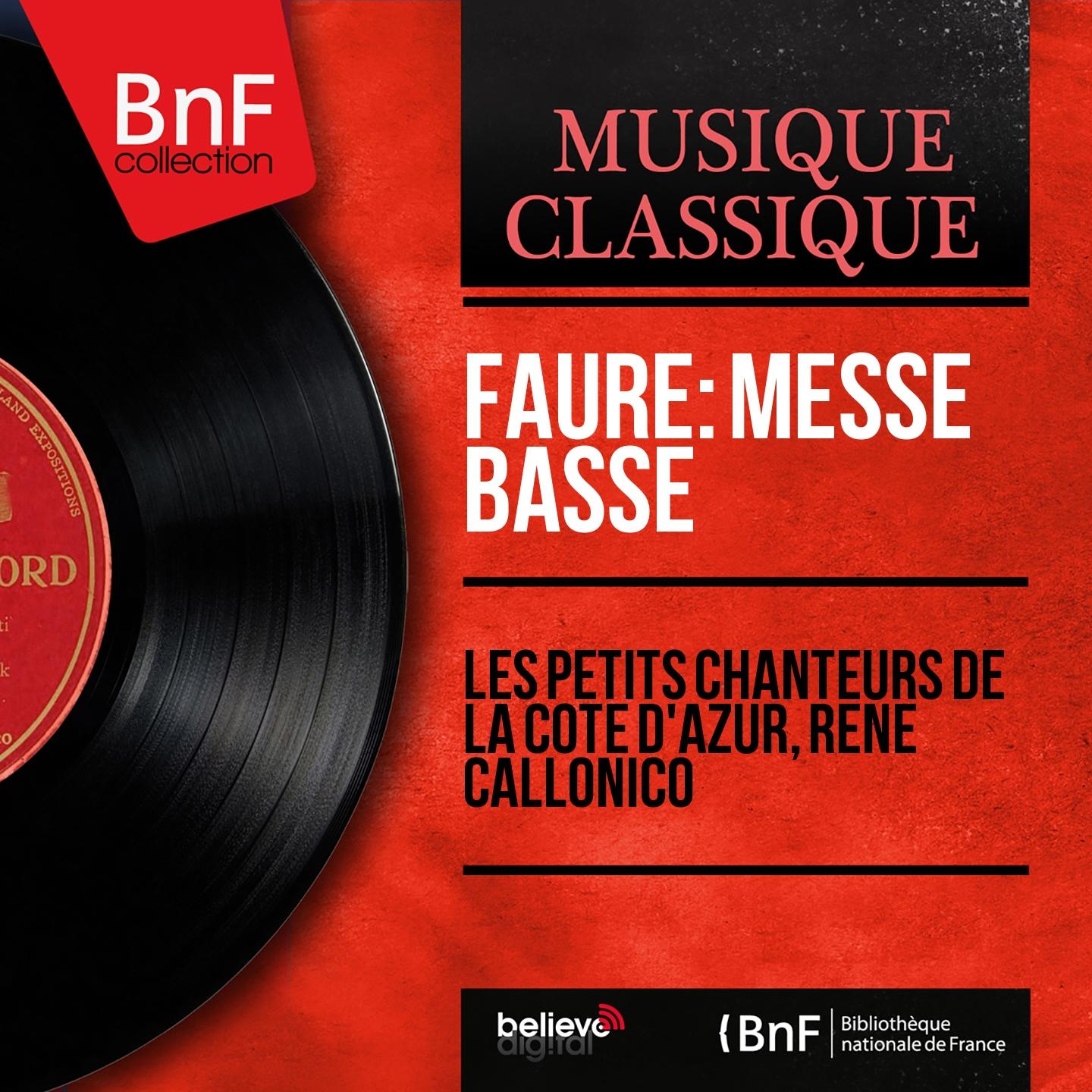 Постер альбома Fauré: Messe basse (Mono Version)
