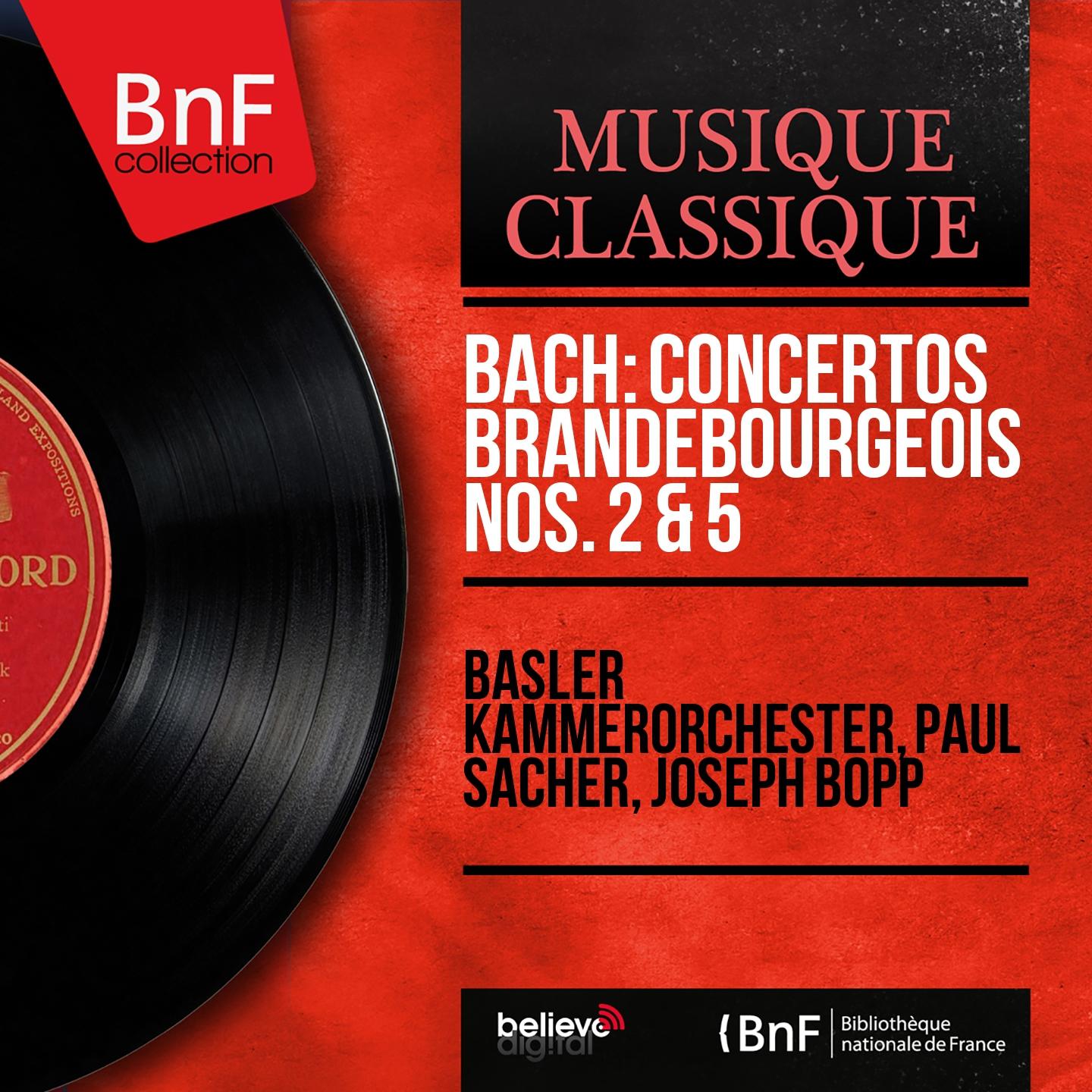 Постер альбома Bach: Concertos brandebourgeois Nos. 2 & 5 (Mono Version)