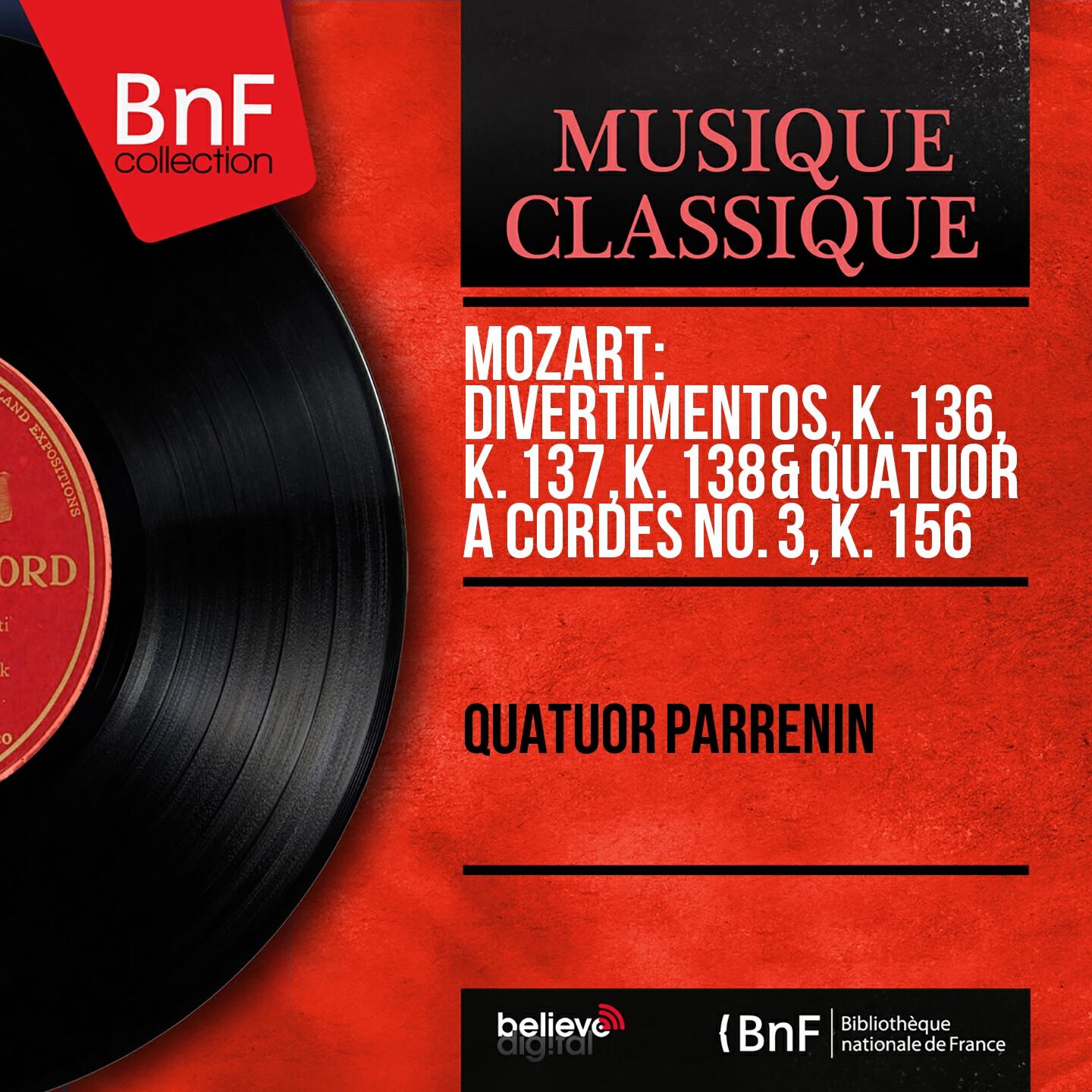 Quatuor Parrenin - String Quartet No. 3 in G Major, K. 156: III. Tempo di minuetto