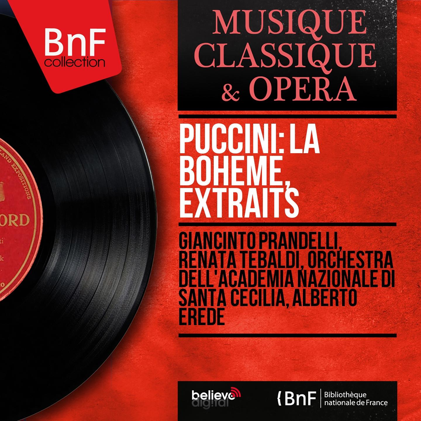 Постер альбома Puccini: La bohème, extraits (Mono Version)