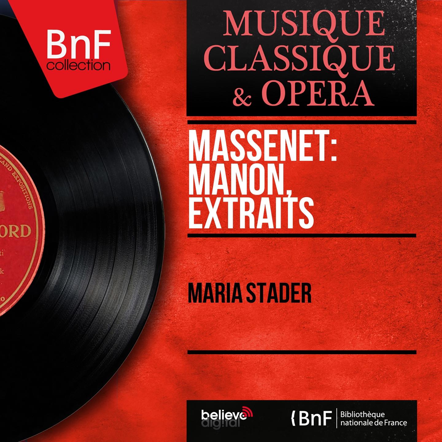 Постер альбома Massenet: Manon, extraits (Mono Version)