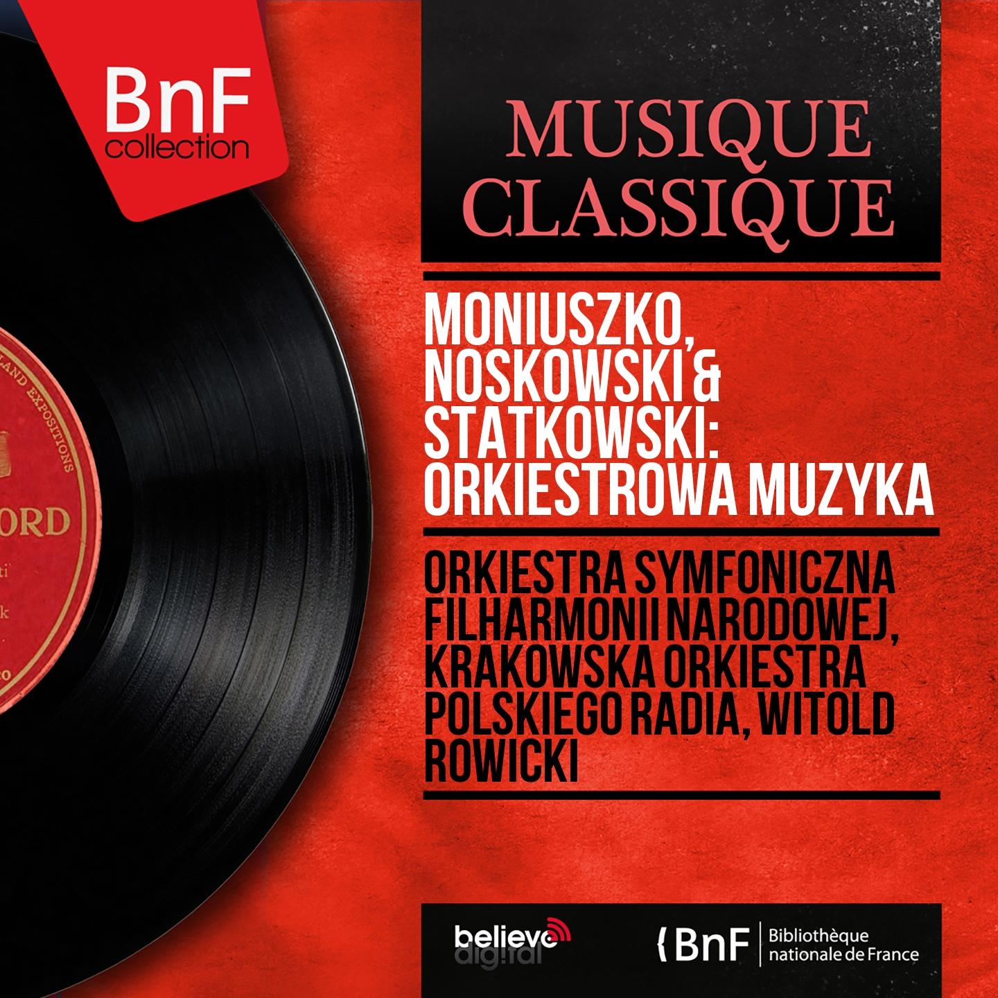Постер альбома Moniuszko, Noskowski & Statkowski: Orkiestrowa Muzyka (Mono Version)