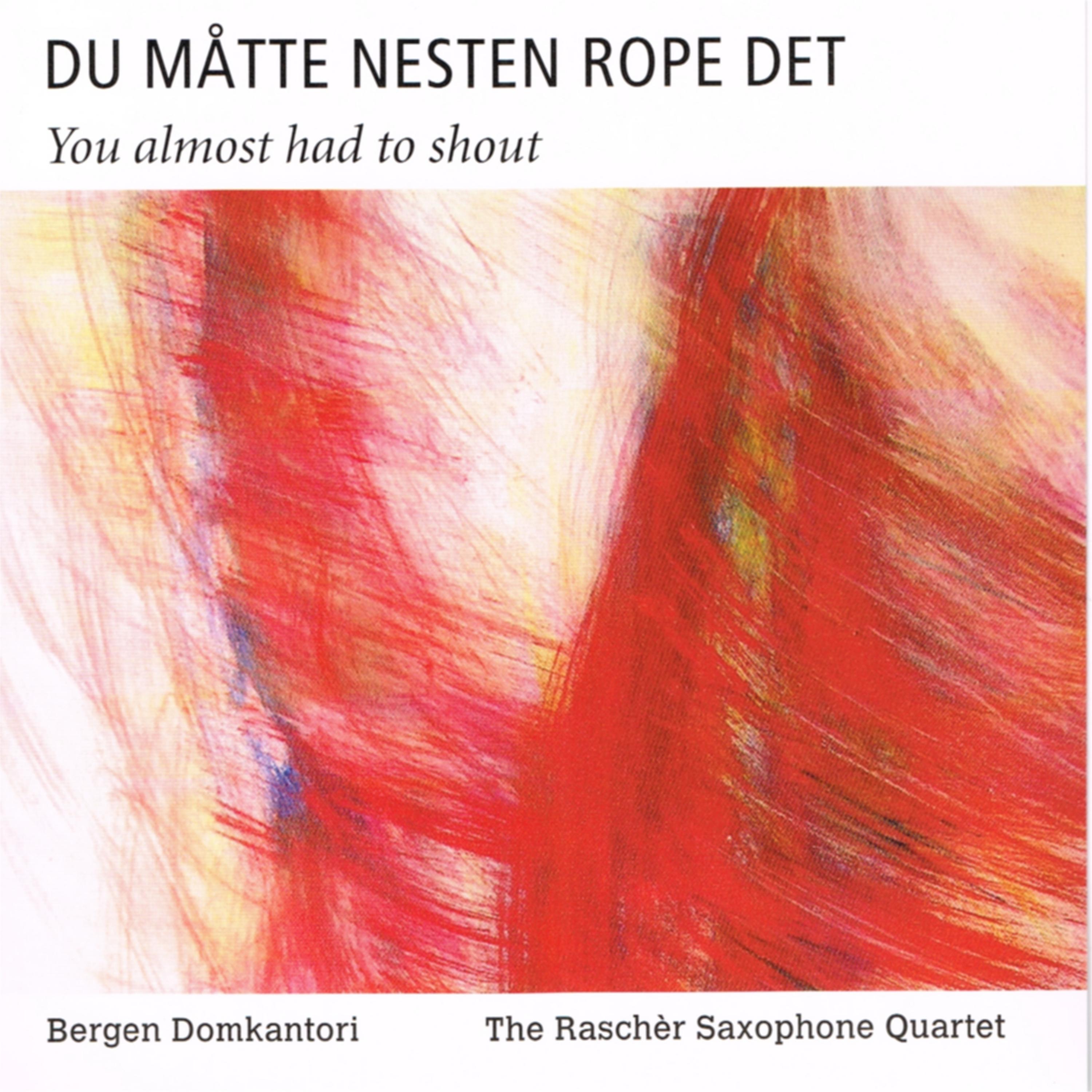 Постер альбома Du Måtte Nesten Rope Det/You Almost Had To Shout