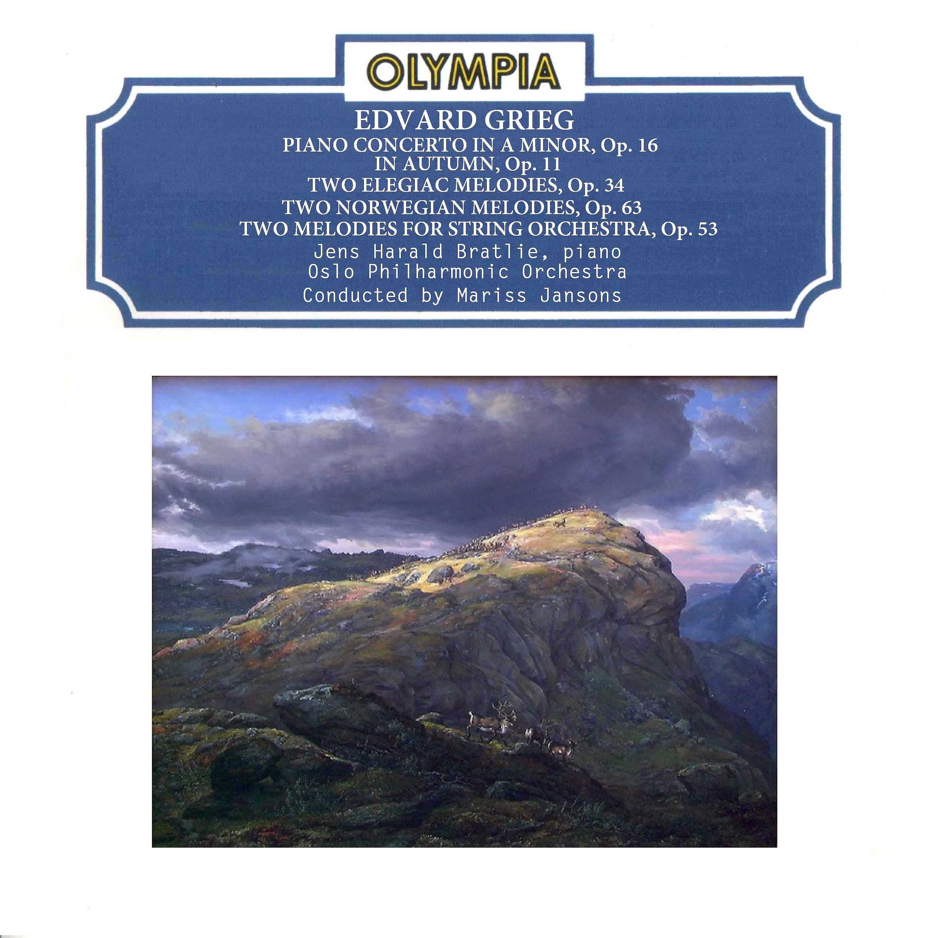 Постер альбома Grieg: Piano Concerto in A Minor, Op. 16; In Autumn, Op. 11; Two Elegiac Melodies, Op. 34; Two Norwegian Melodies, Op. 63; Two Melodies for String Orchestra, Op. 53