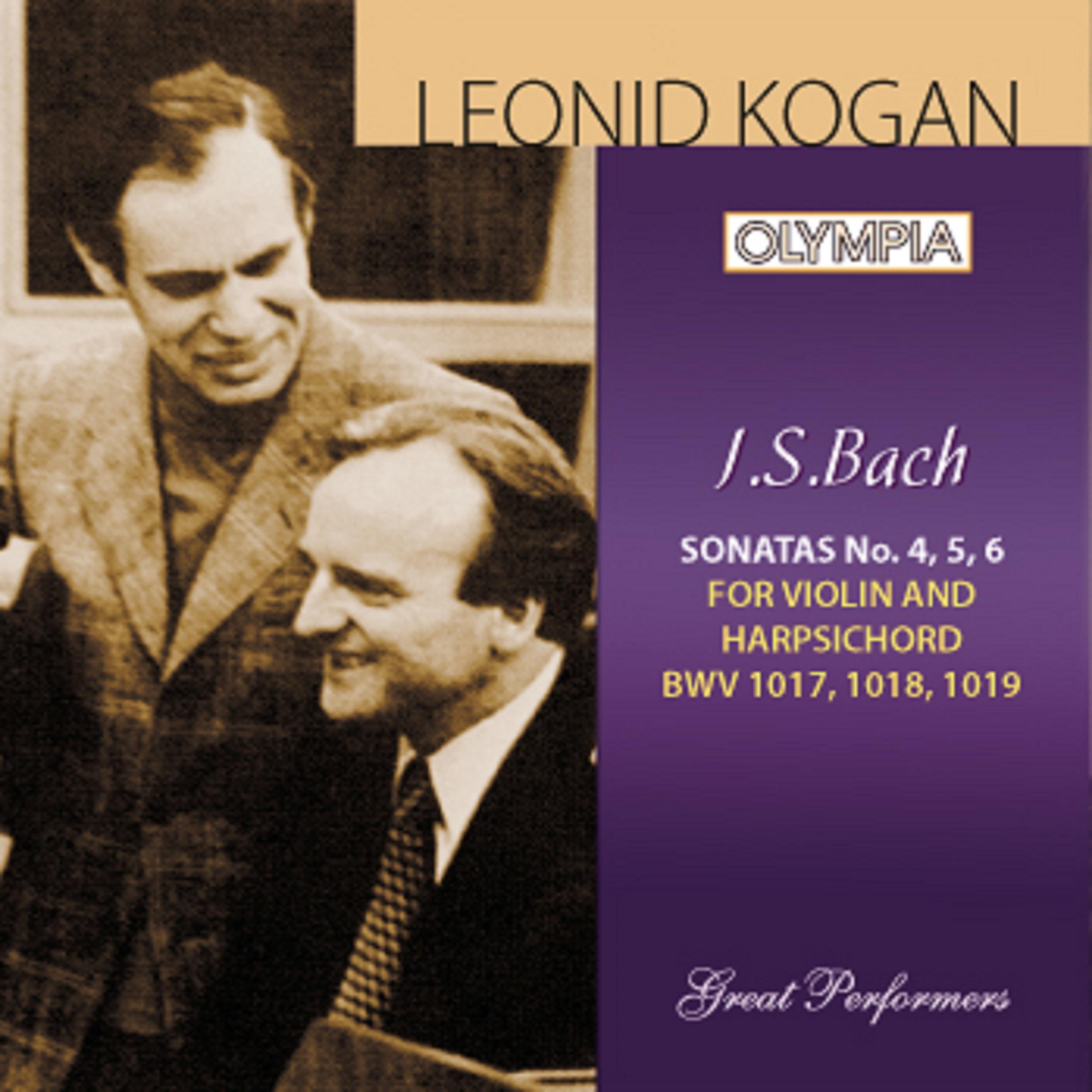 Leonid Kogan - Sonata No. 6 for violin and harpsichord in G Major, BWV 1019: IV. Adagio