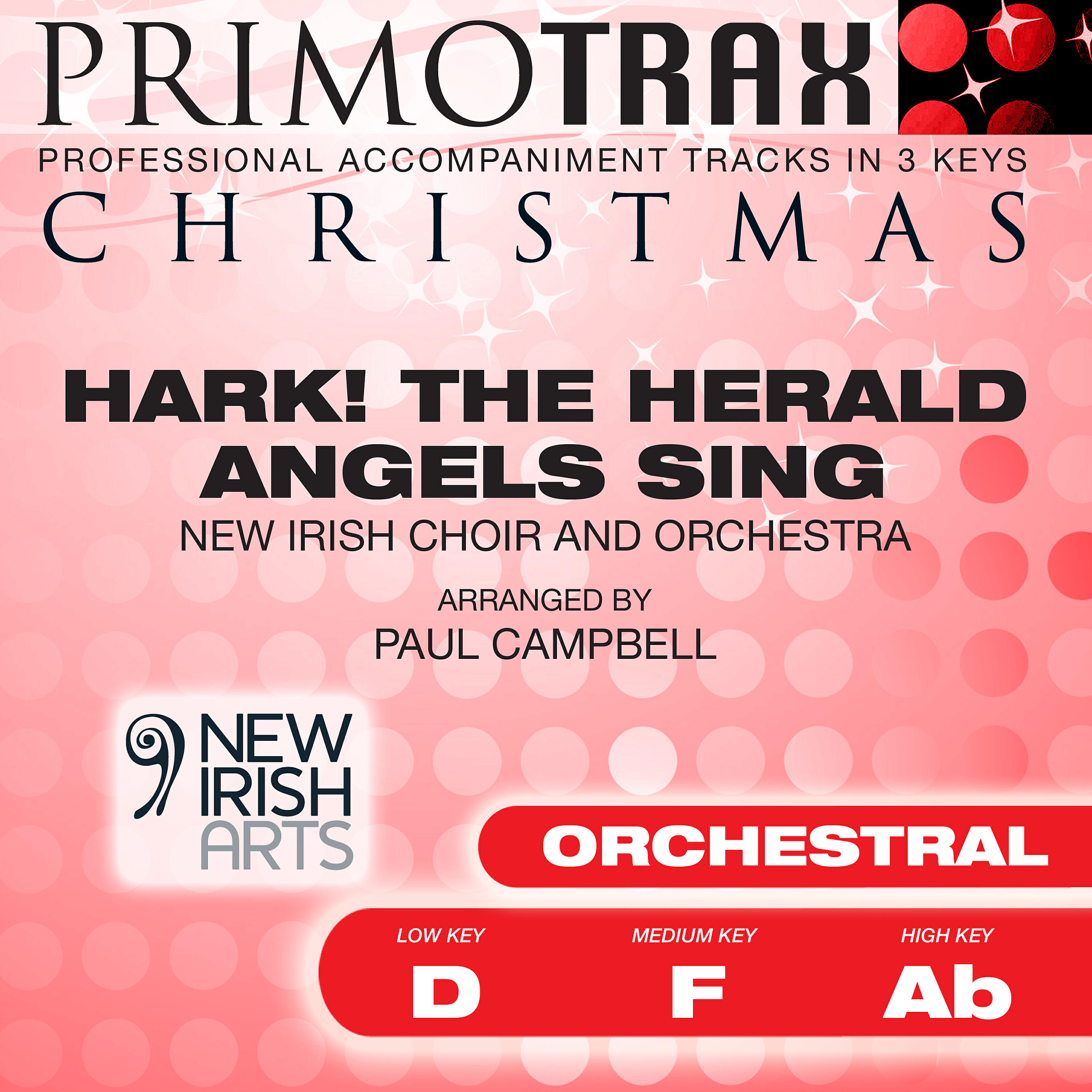 New Irish Choir - Hark the Herald Angels Sing (Low Key - D - Orchestral Performance Backing Track)