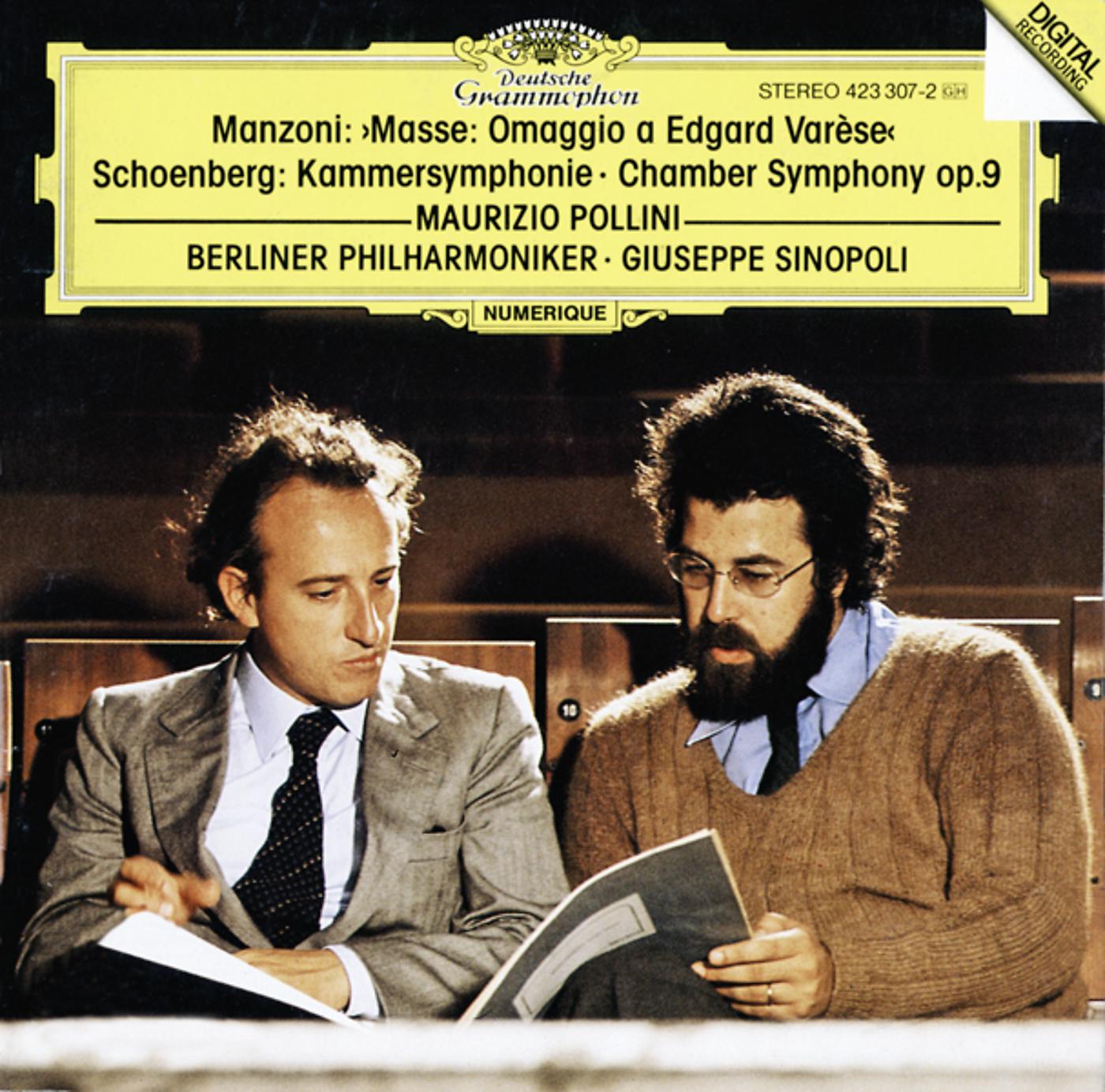 Постер альбома Manzoni: Masse: Omaggio a Edgard Varèse / Schoenberg: Kammersymphonie op.9