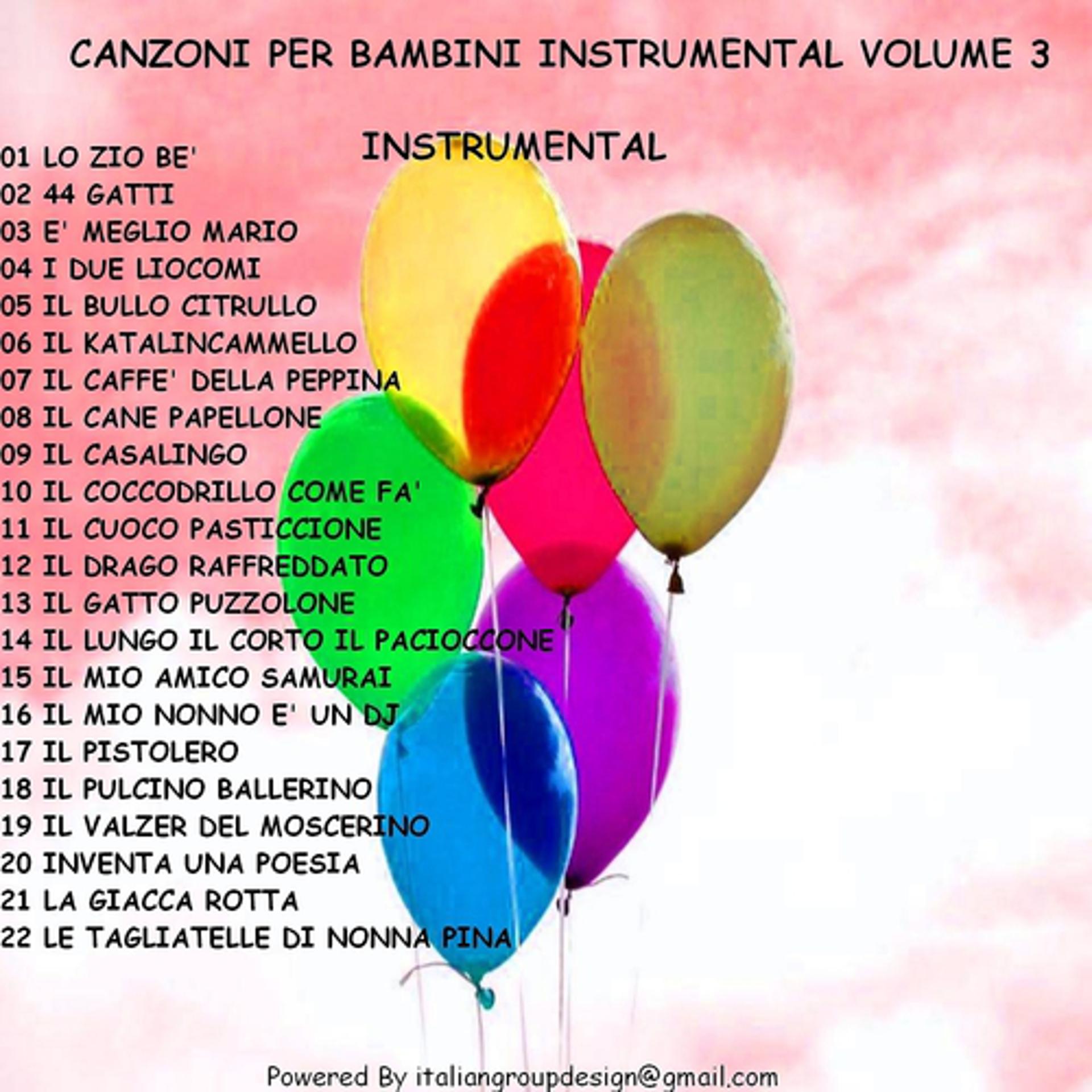 Постер альбома Canzoni per bambini instrumental, vol. 3