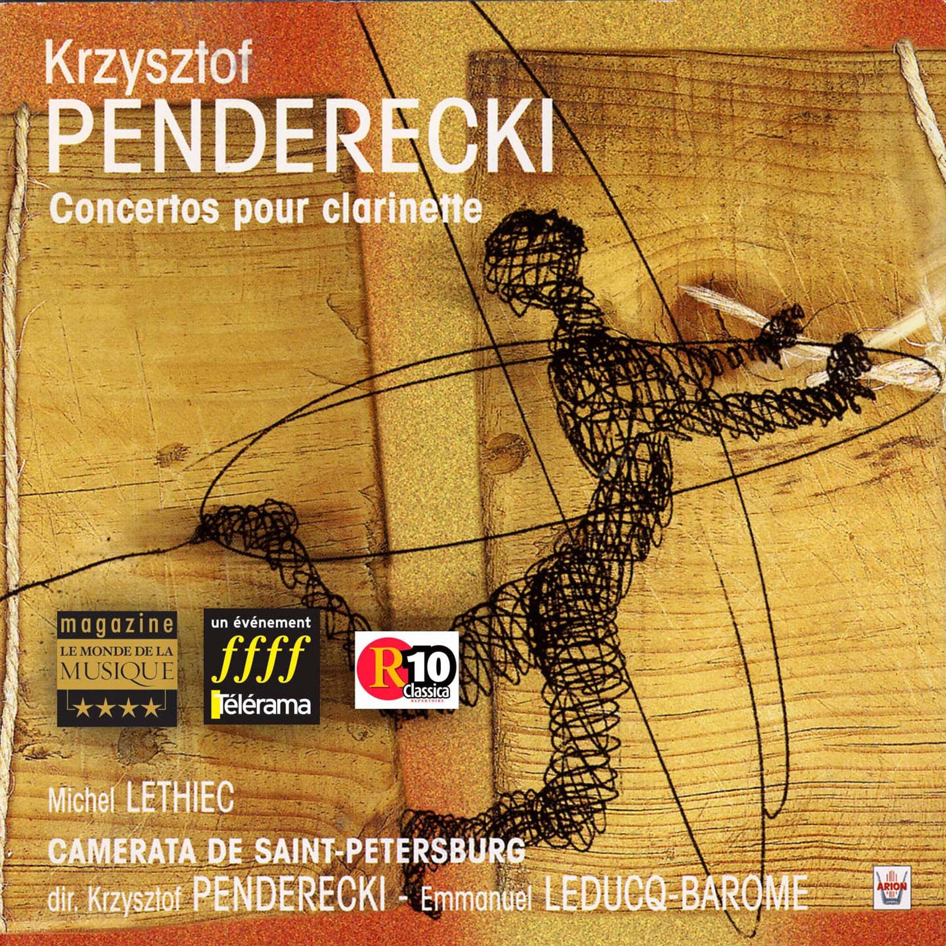 Постер альбома Penderecki : Concertos pour clarinette