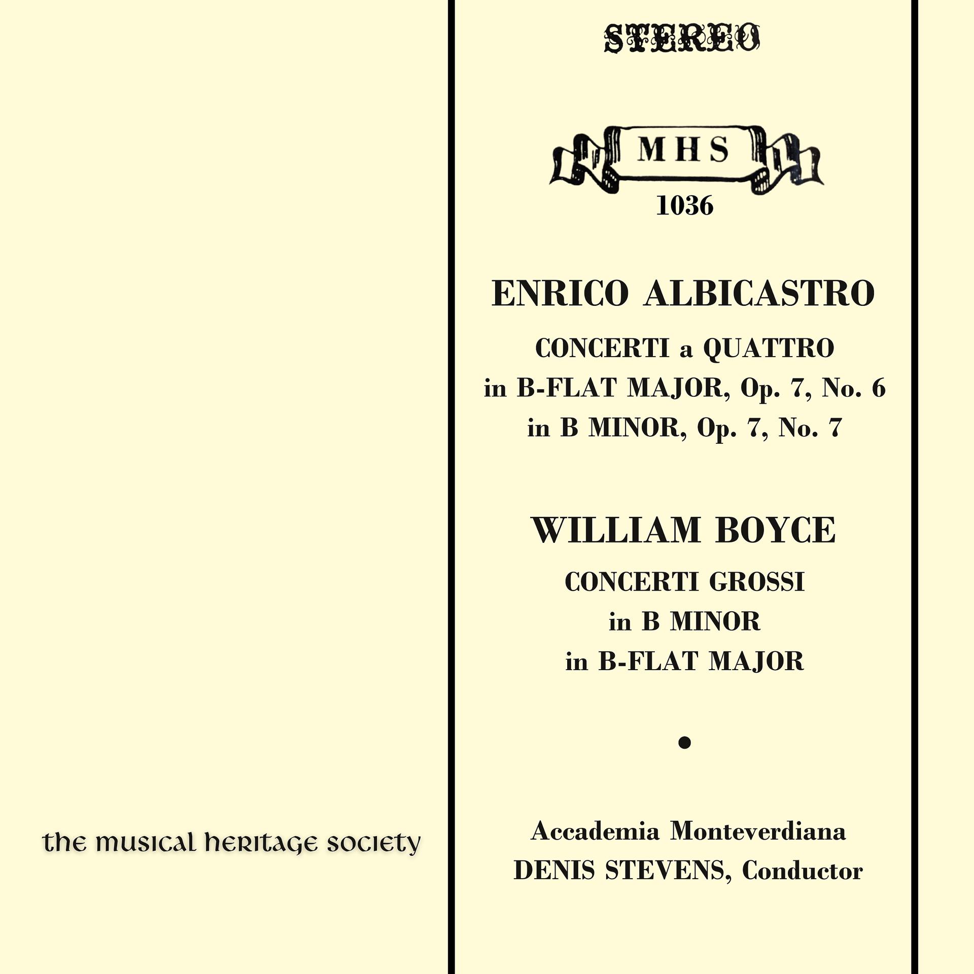 Постер альбома Albicastro & Boyce: Concerti and Concerti Grossi