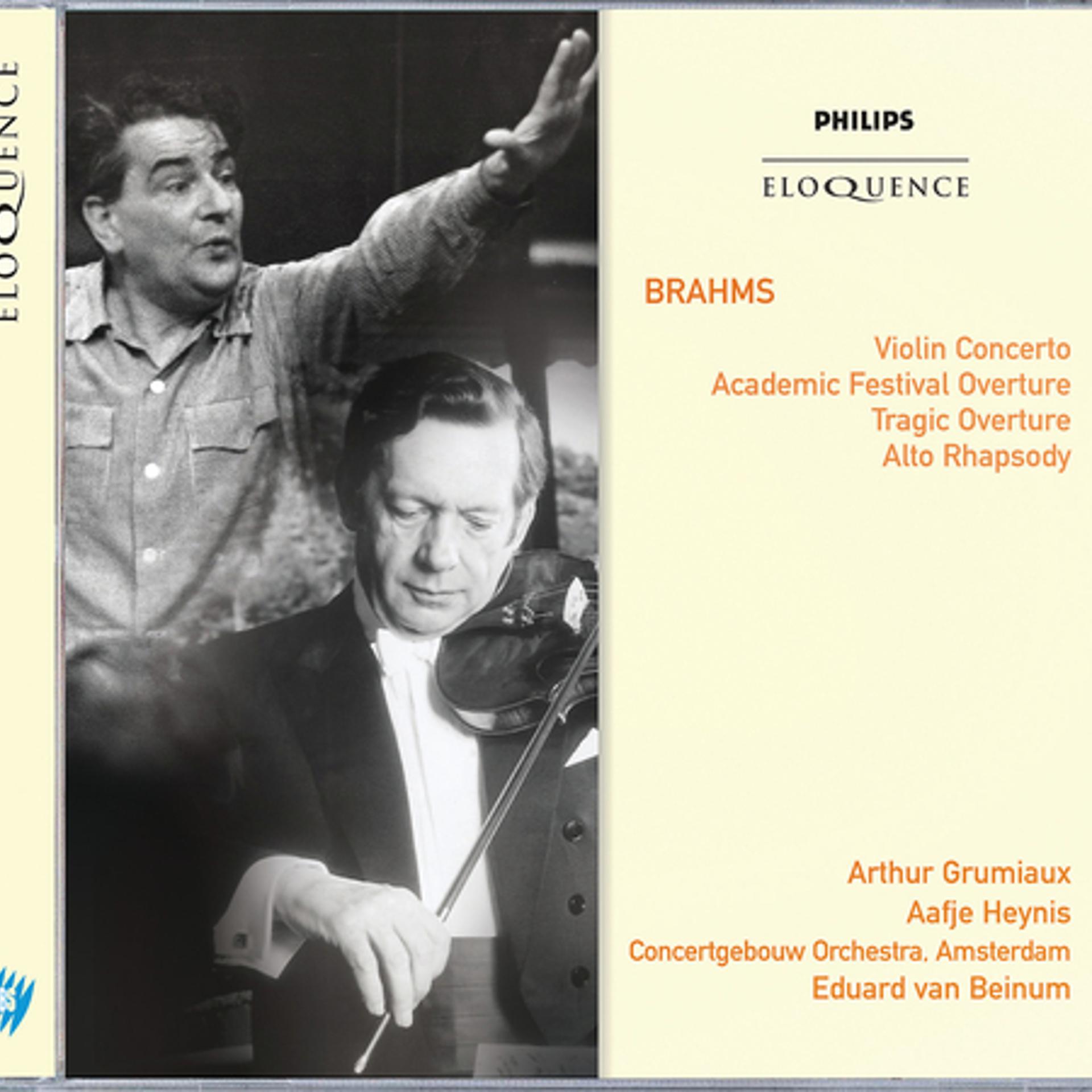 Постер альбома Brahms: Violin Concerto; Academic Festival Overture; Tragic Overture; Alto Rhapsody