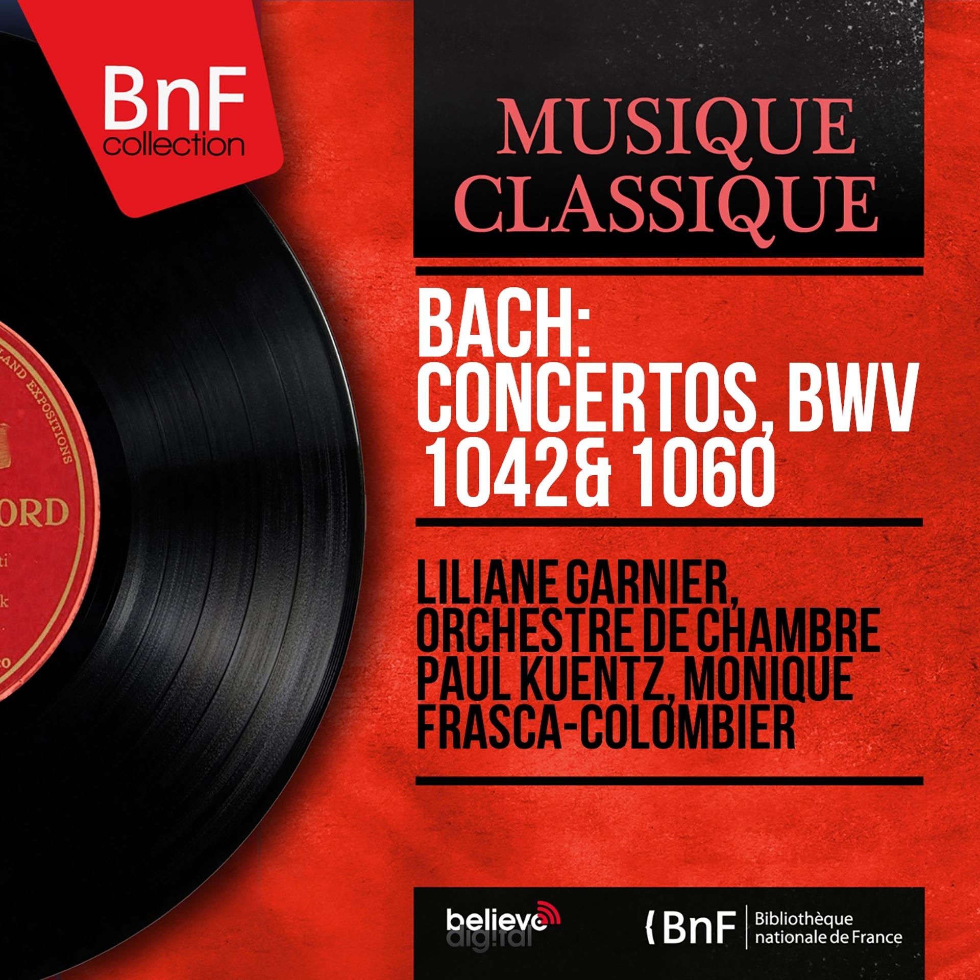 Постер альбома Bach: Concertos, BWV 1042 & 1060 (Mono Version)