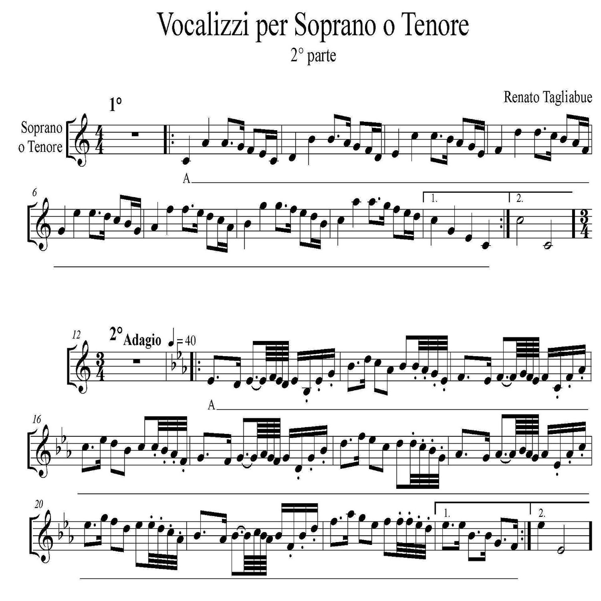 Постер альбома Vocalizzi per soprano o tenore, Pt. 2