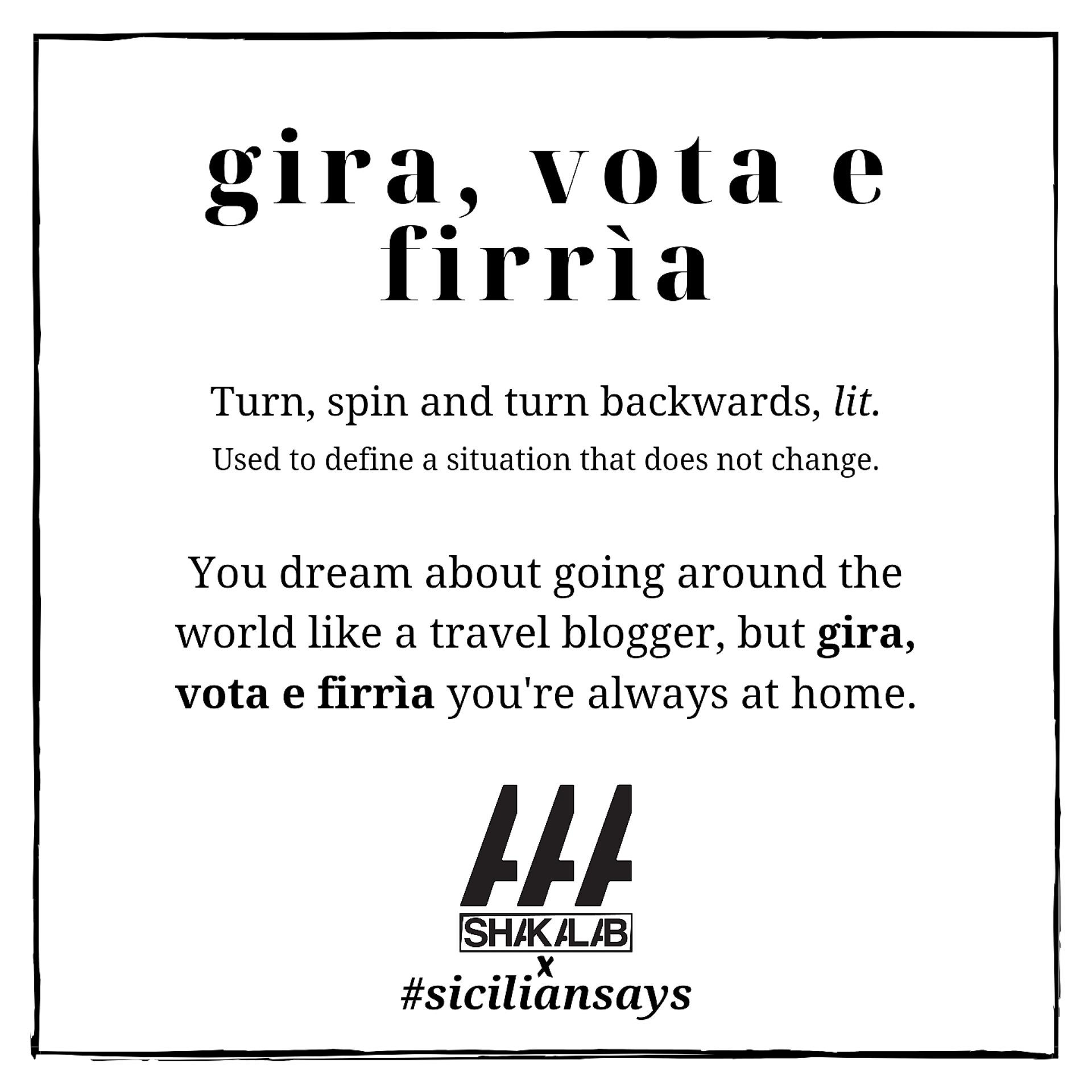 Постер альбома Gira, vota e firrìa