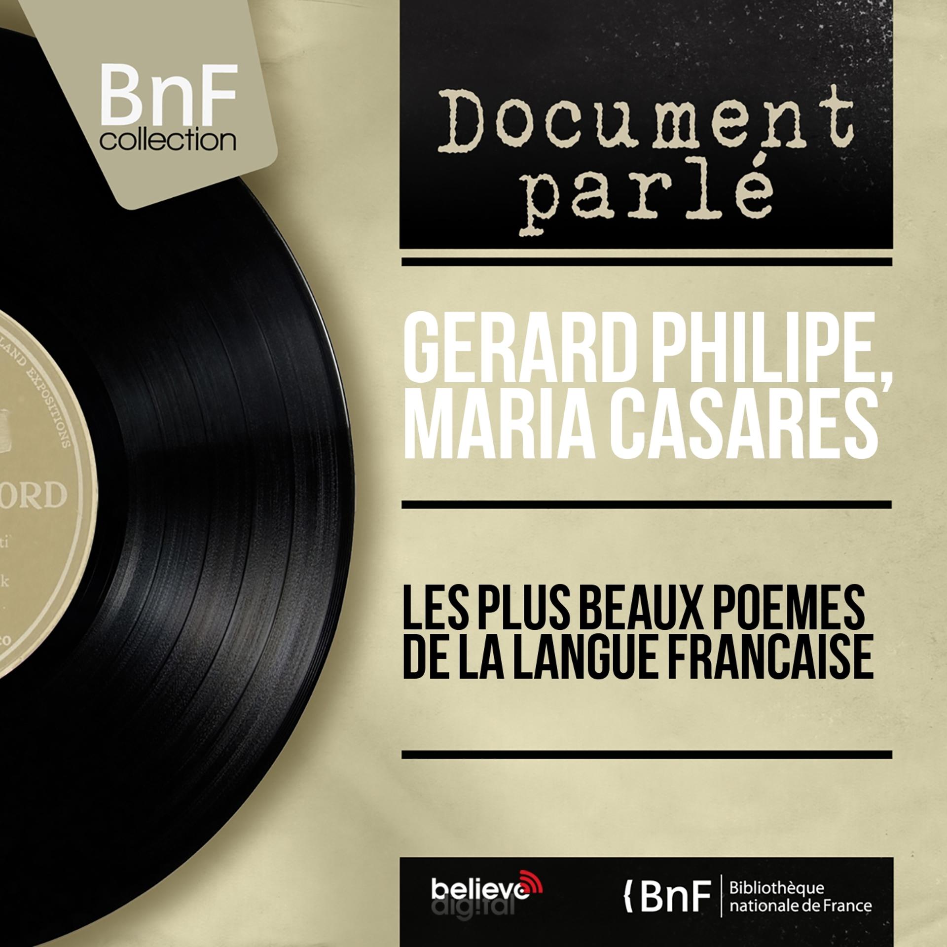 Постер альбома Les plus beaux poèmes de la langue française (Mono version)