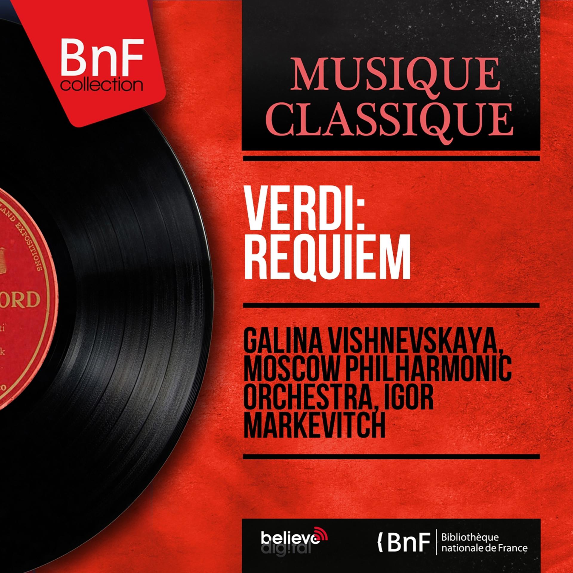 Постер альбома Verdi: Requiem (Mono Version)