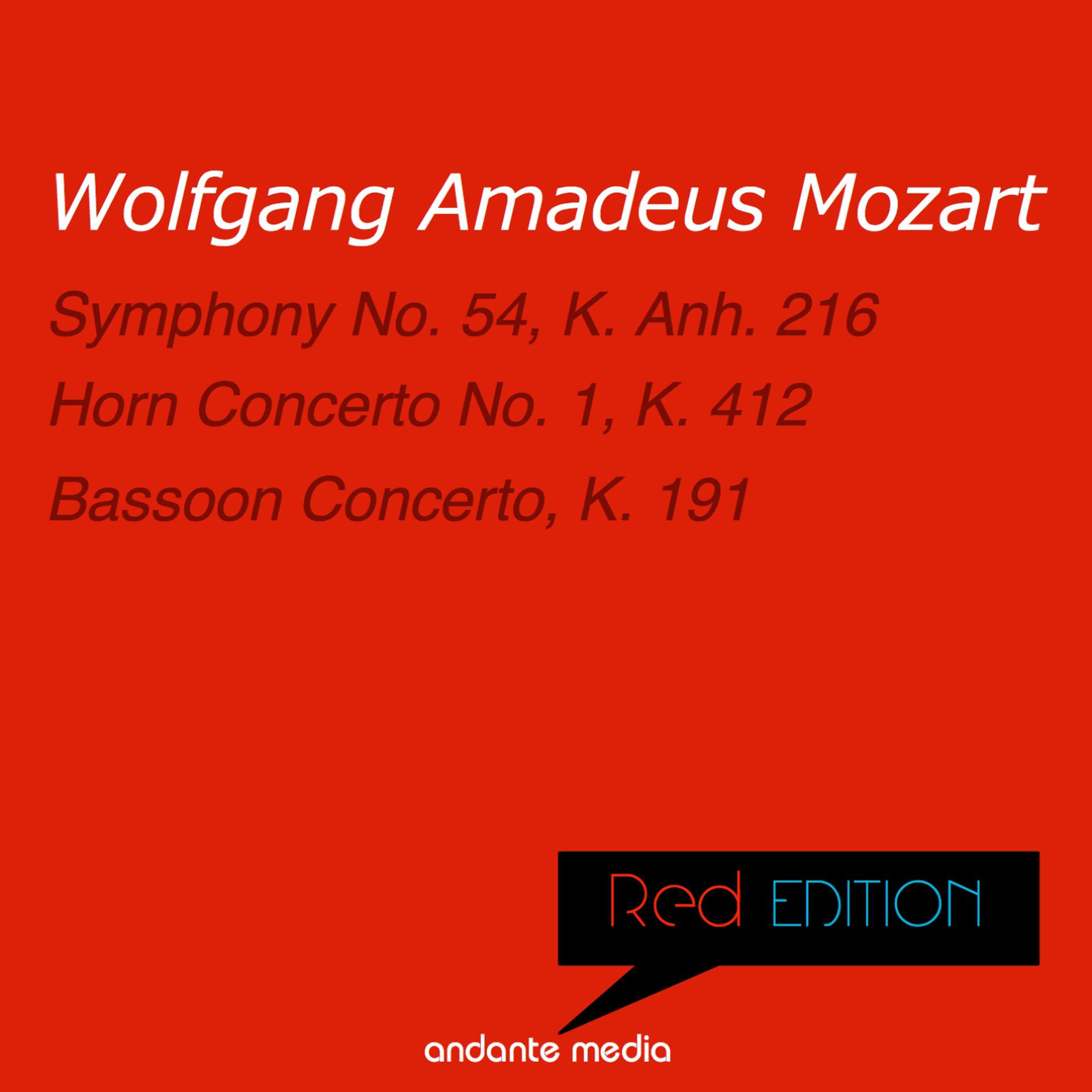 Постер альбома Red Edition - Mozart: Symphony No. 54, K. Anh. 216  & Bassoon Concerto, K. 191