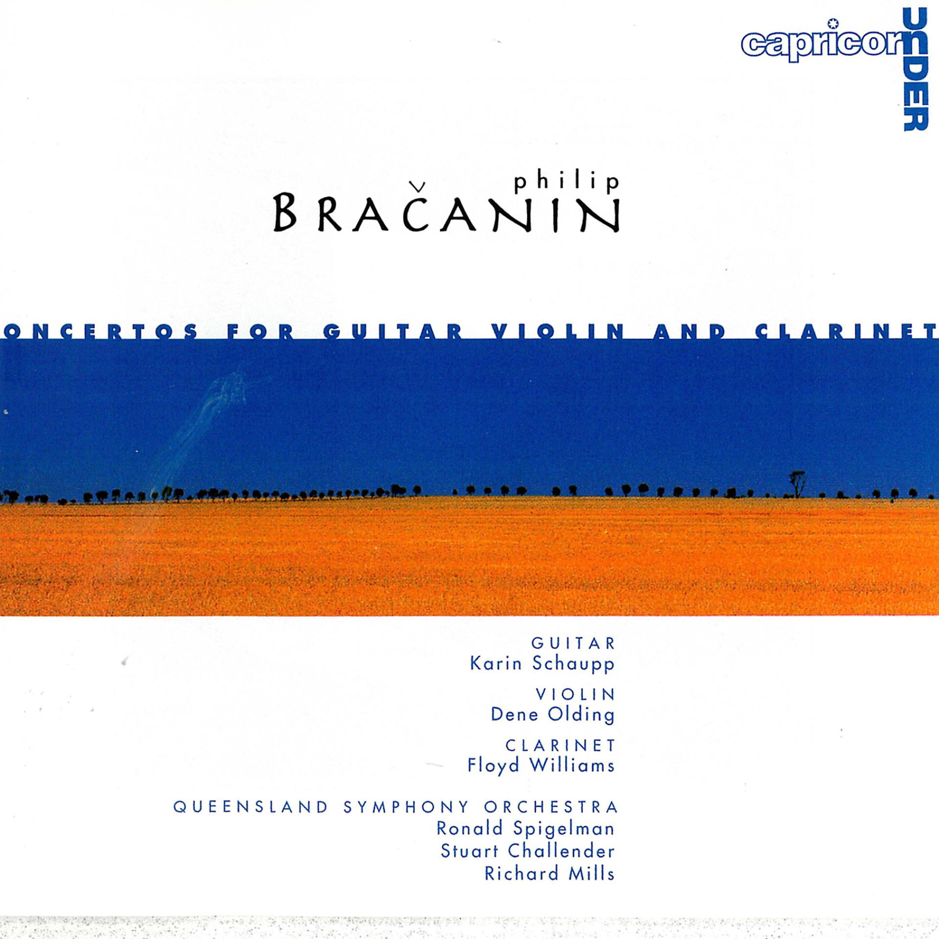 Постер альбома Bračanin: Concertos For Guitar, Violin And Clarinet
