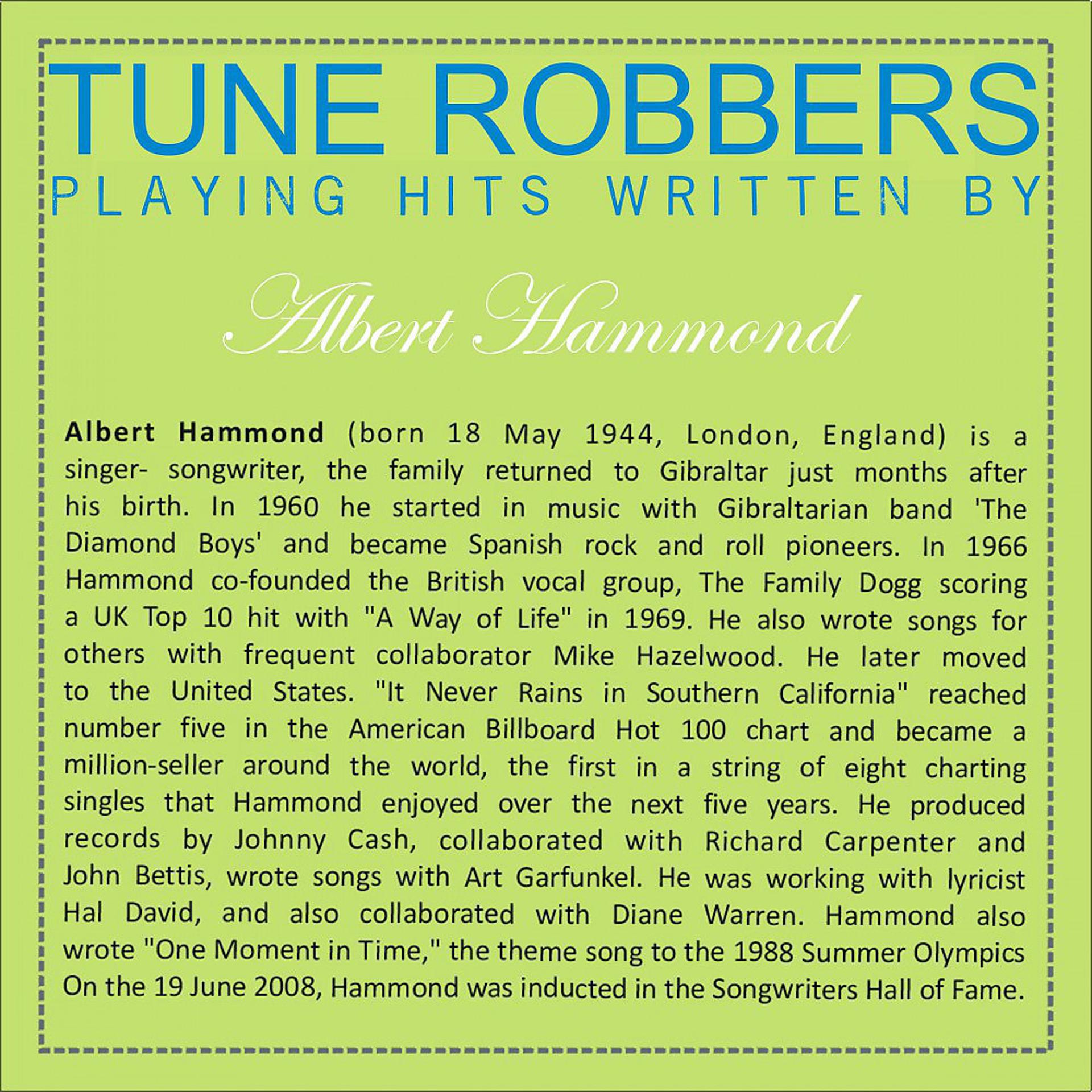 Постер альбома Tune Robbers Playing Hits Written by Albert Hammond